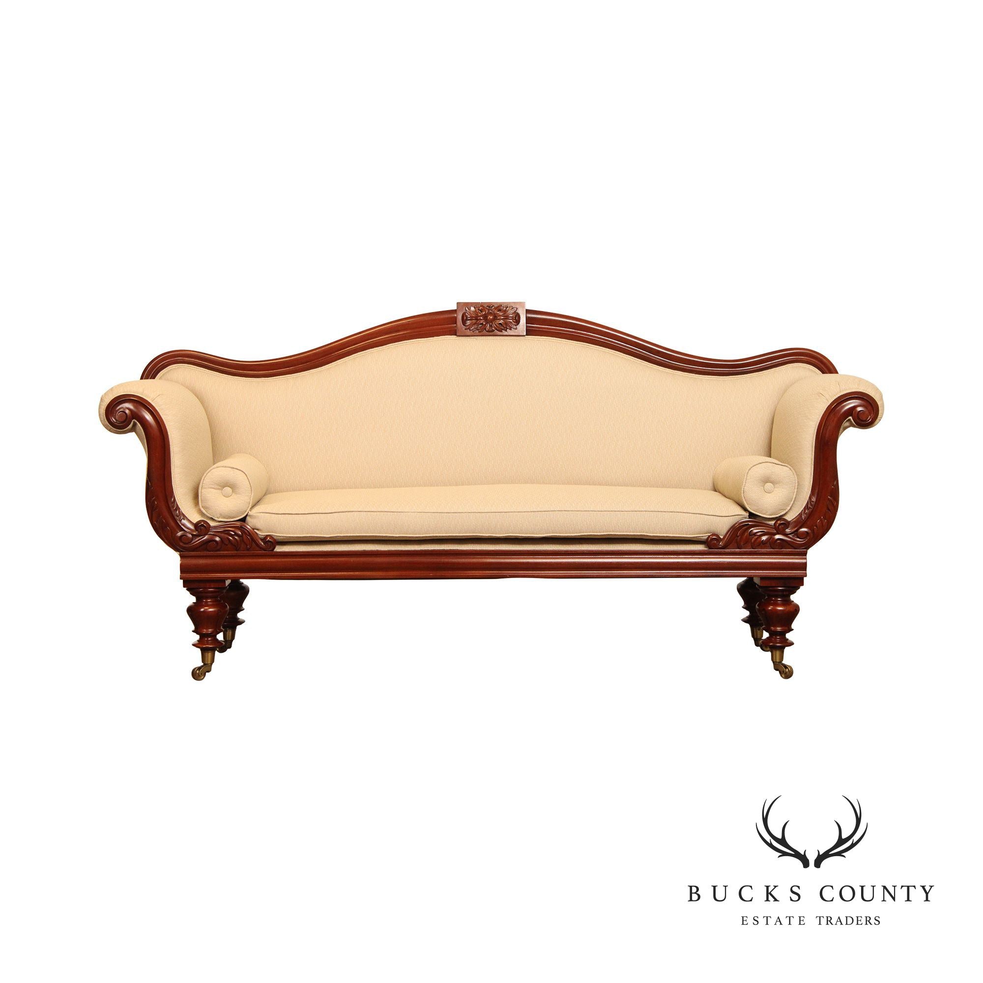 English Regency Carved Mahogany Sofa