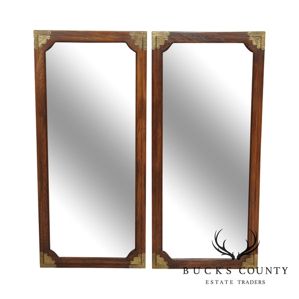 Thomasville Vintage Pair of Campaign Style Wall Mirrors