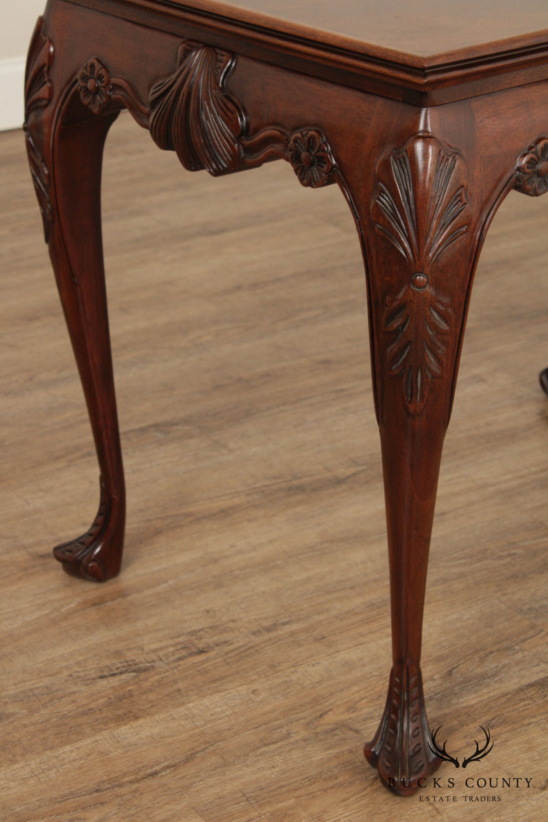 Baker Stately Homes Collection Irish Georgian Carved Mahogany Tea Table