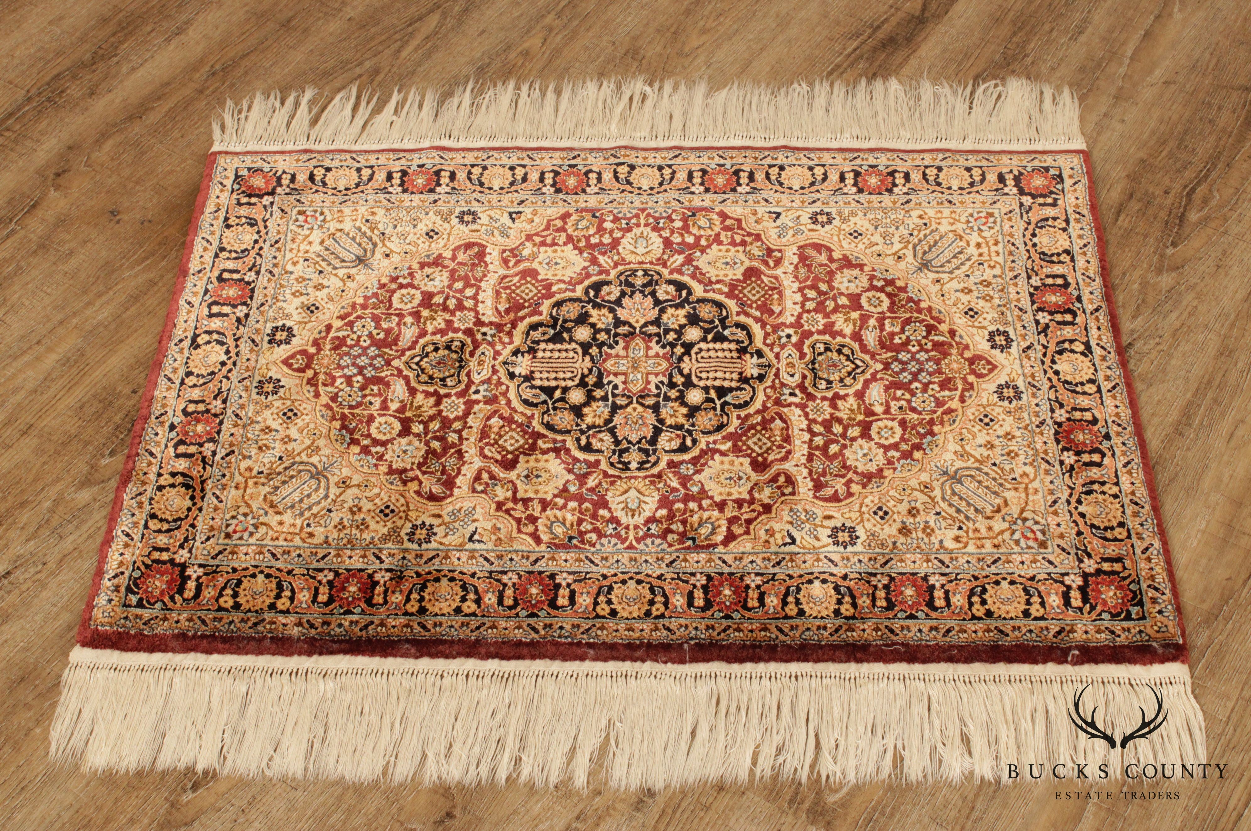 Vintage Indo Kerman 3'1" x 2'1" Handwoven Rug