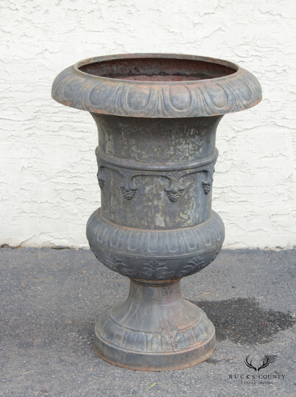 Vintage French Style Cast Iron Garden Urn Planter