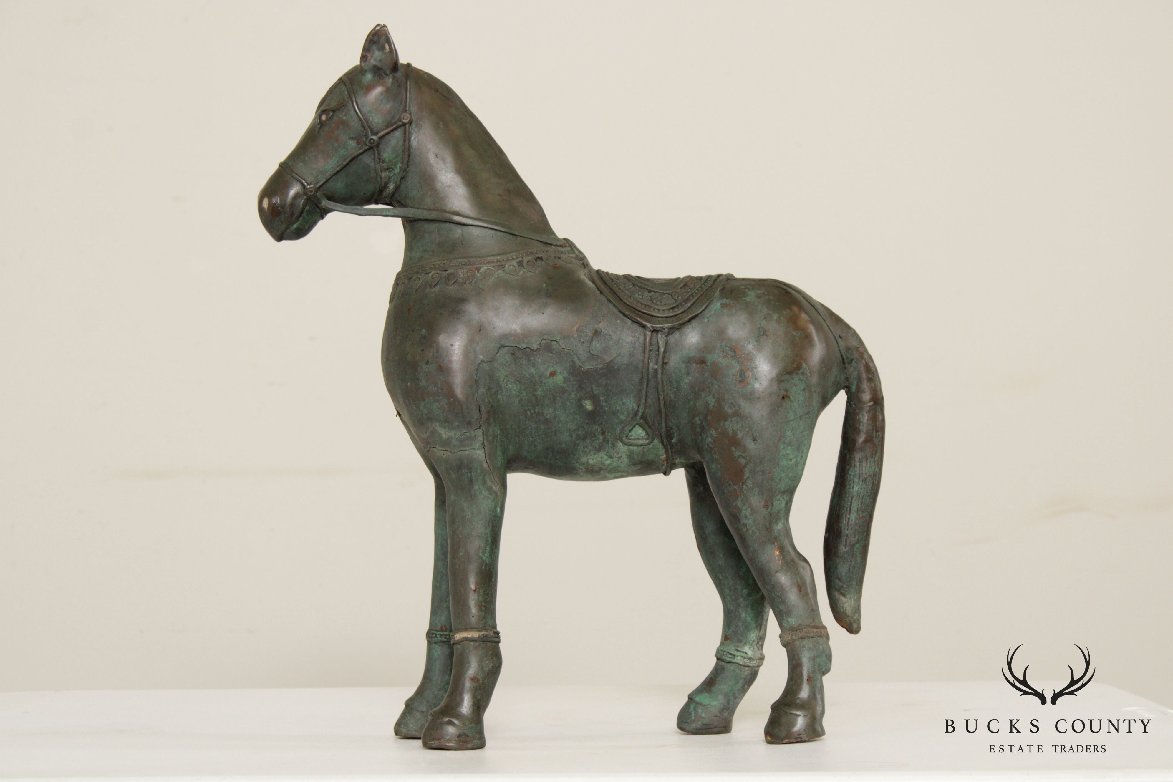 Antique Chinese Tang Style Bronze Horse Statue