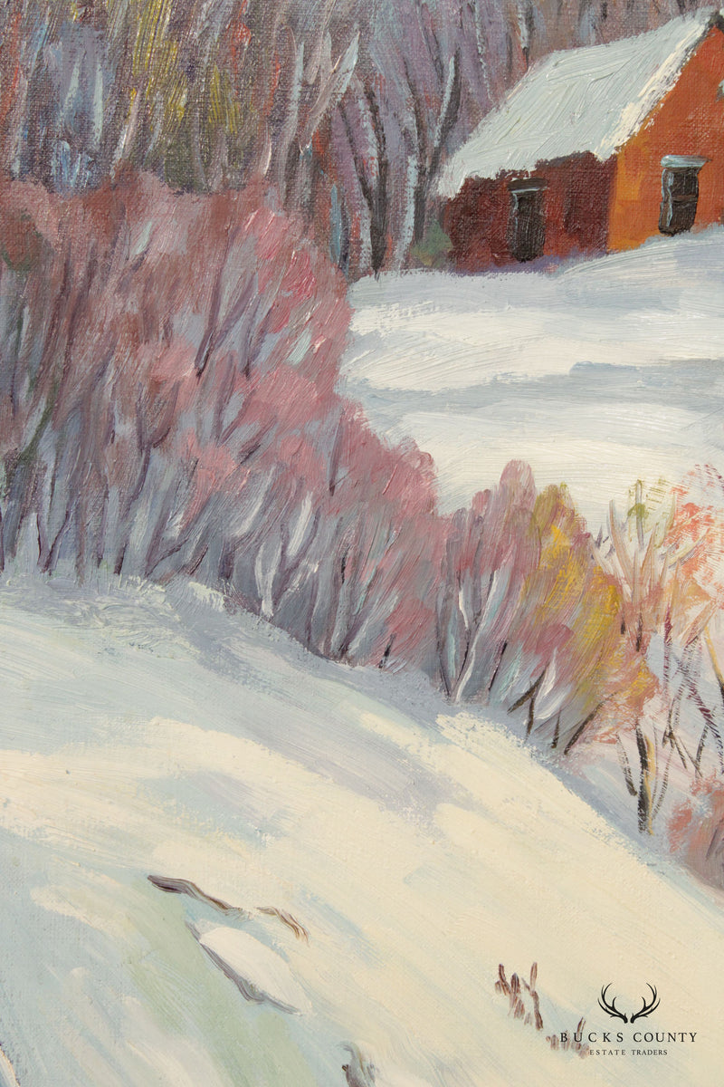 Ann Yost Whitesell 'Rolling Hills' Winter Landscape Original Oil Painting