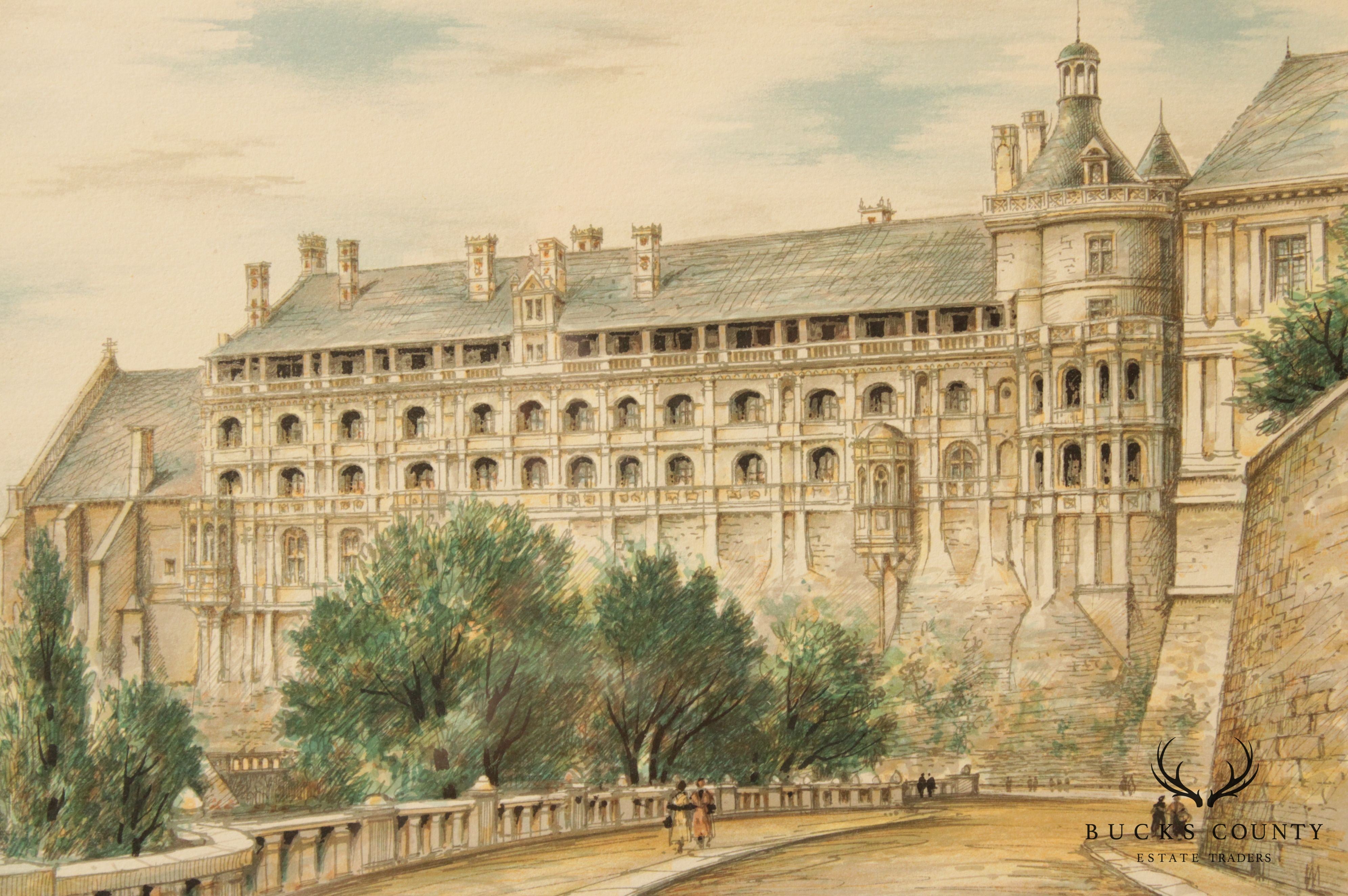 Le Chateau de Blois Lithograph Print by G. A. Dumarais