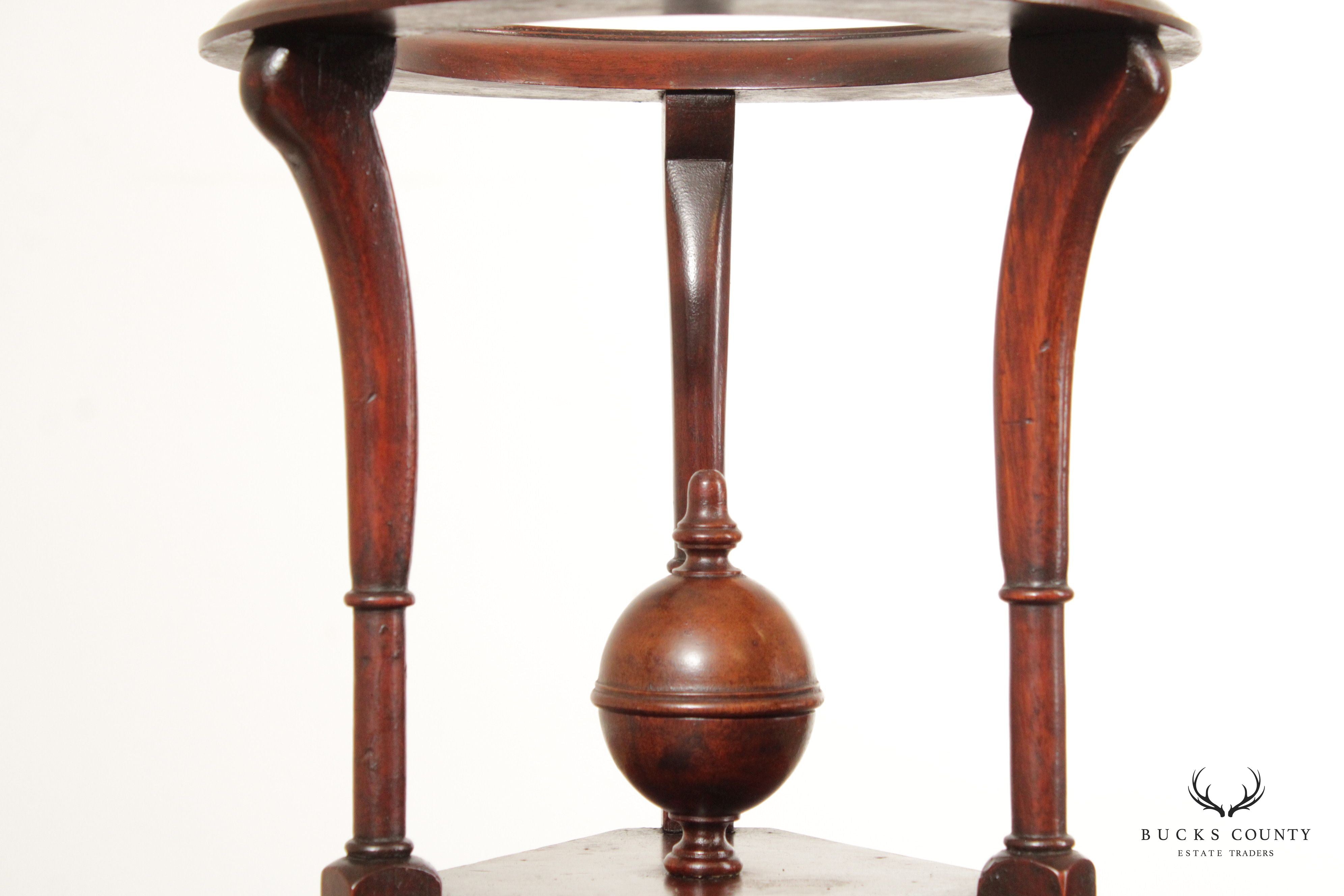 Antique English Georgian Mahogany Wig Stand