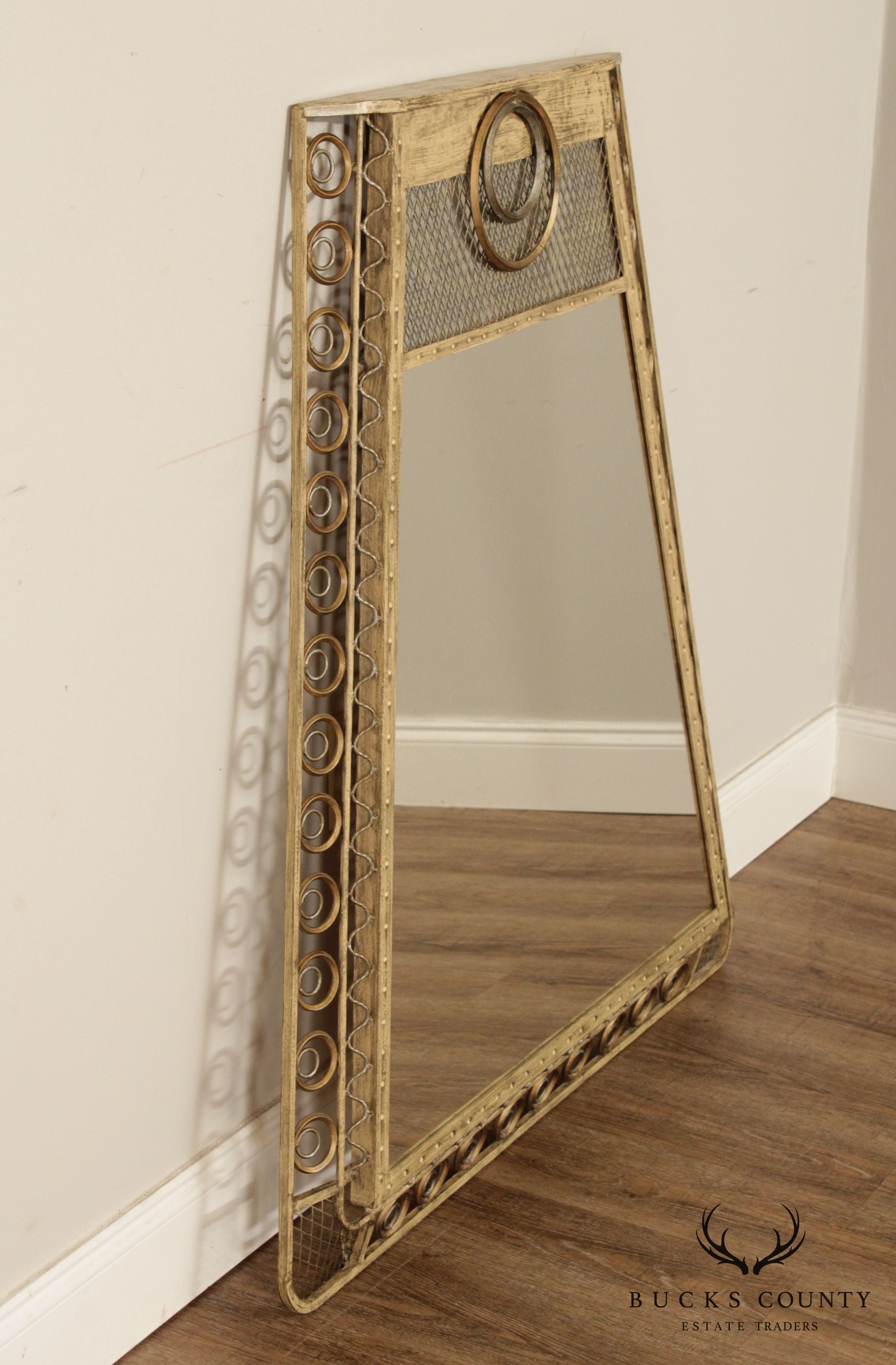 Contemporary Gold Metalwork Wall Mirror