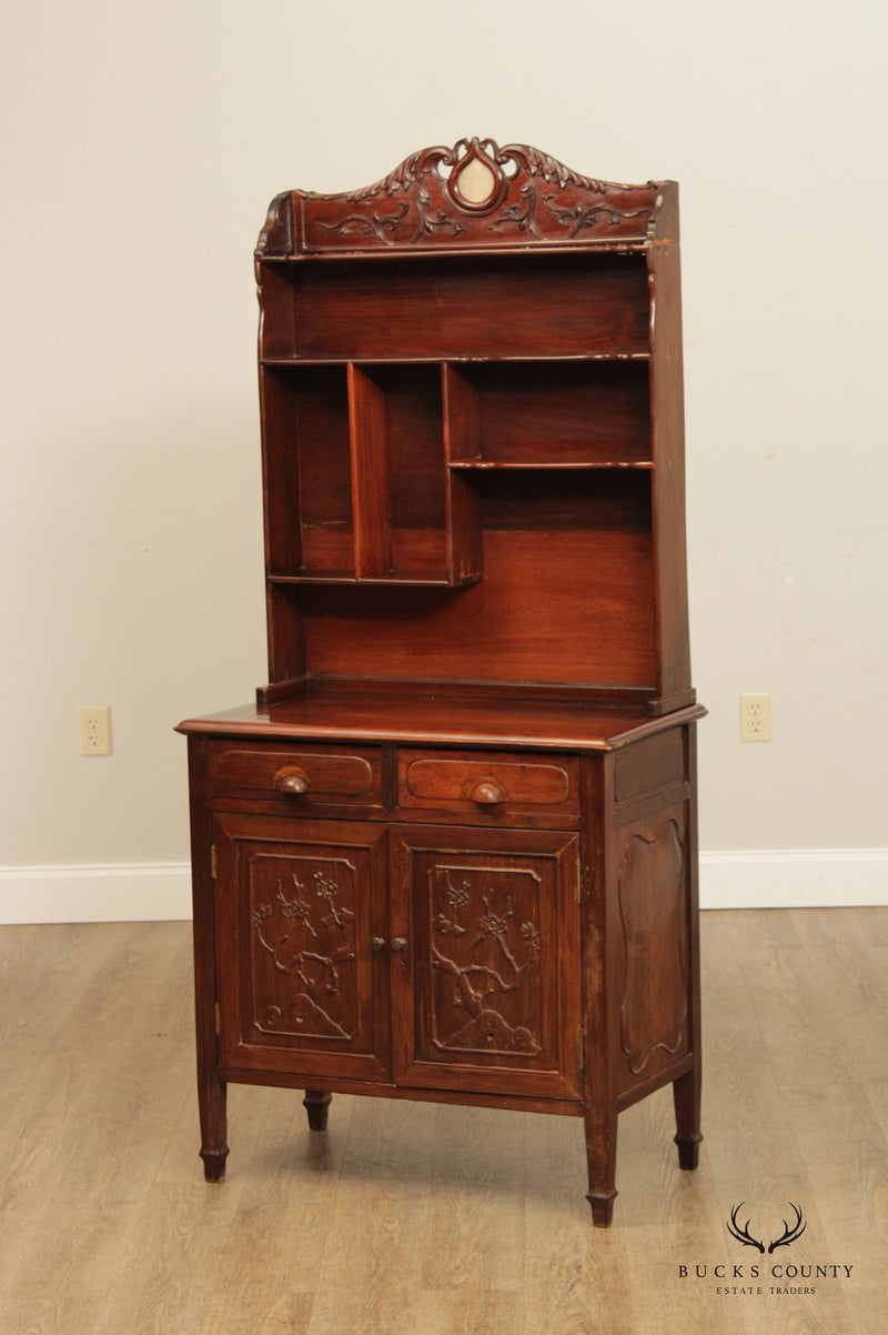 Antique Chinese Hardwood Etagere Cabinet