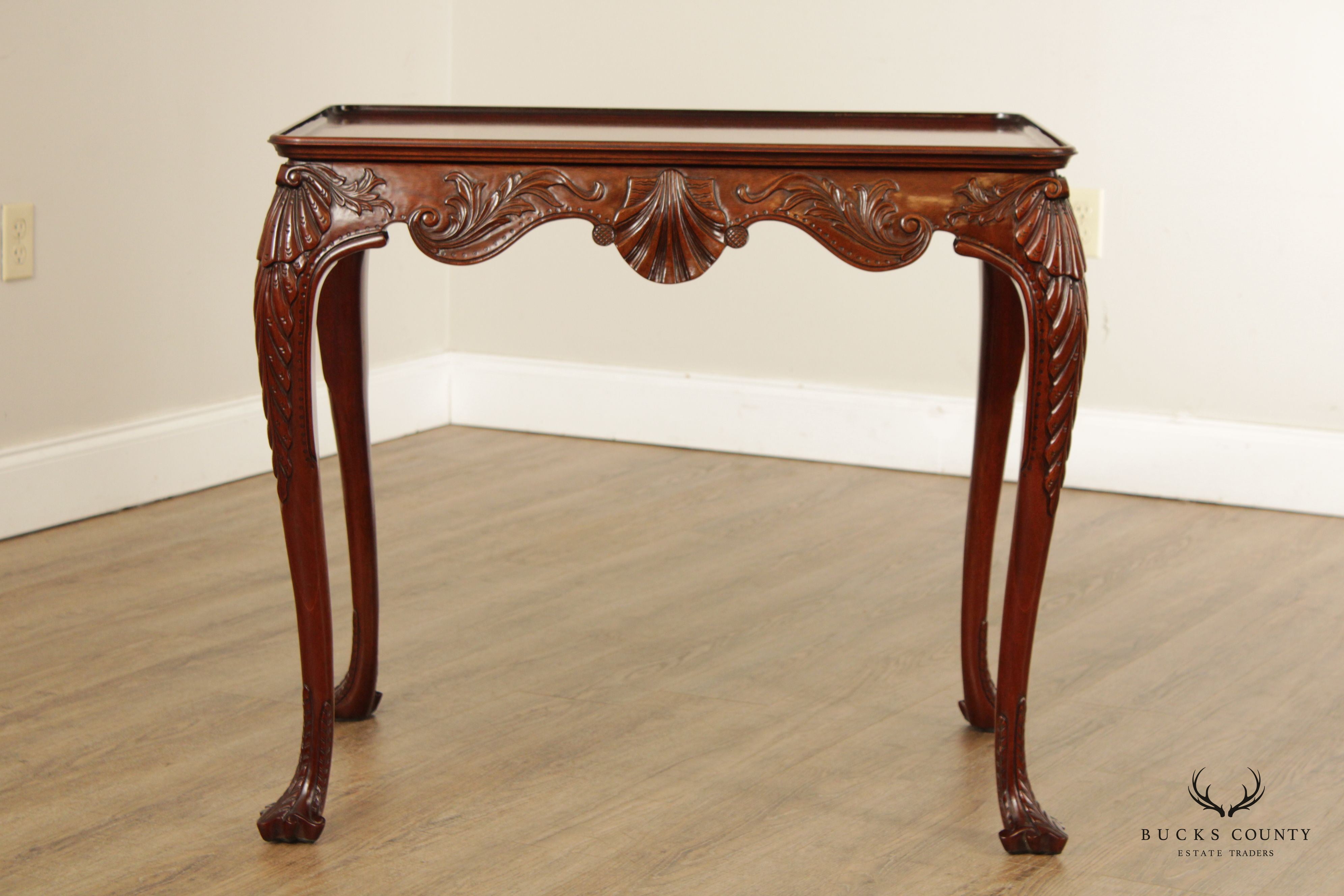 Kindel Irish Georgian Society Carved Mahogany Tea Table