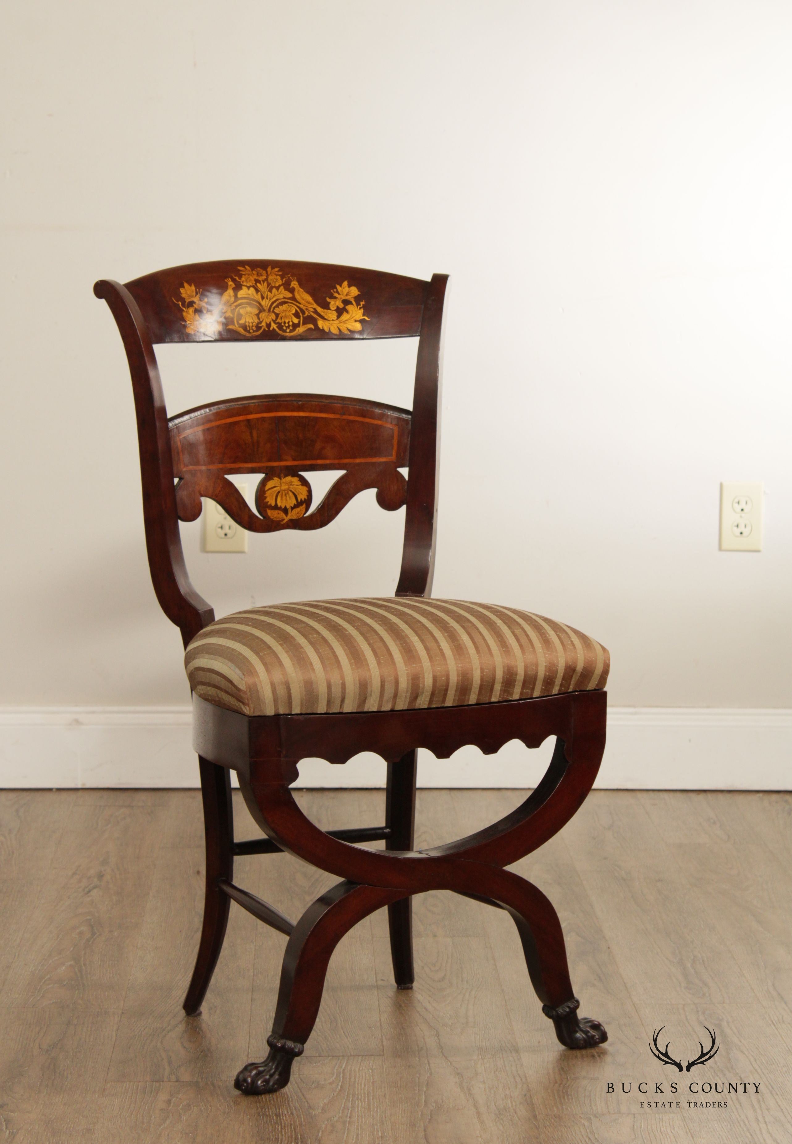 American American Classical Period Mahogany Side Music Chair