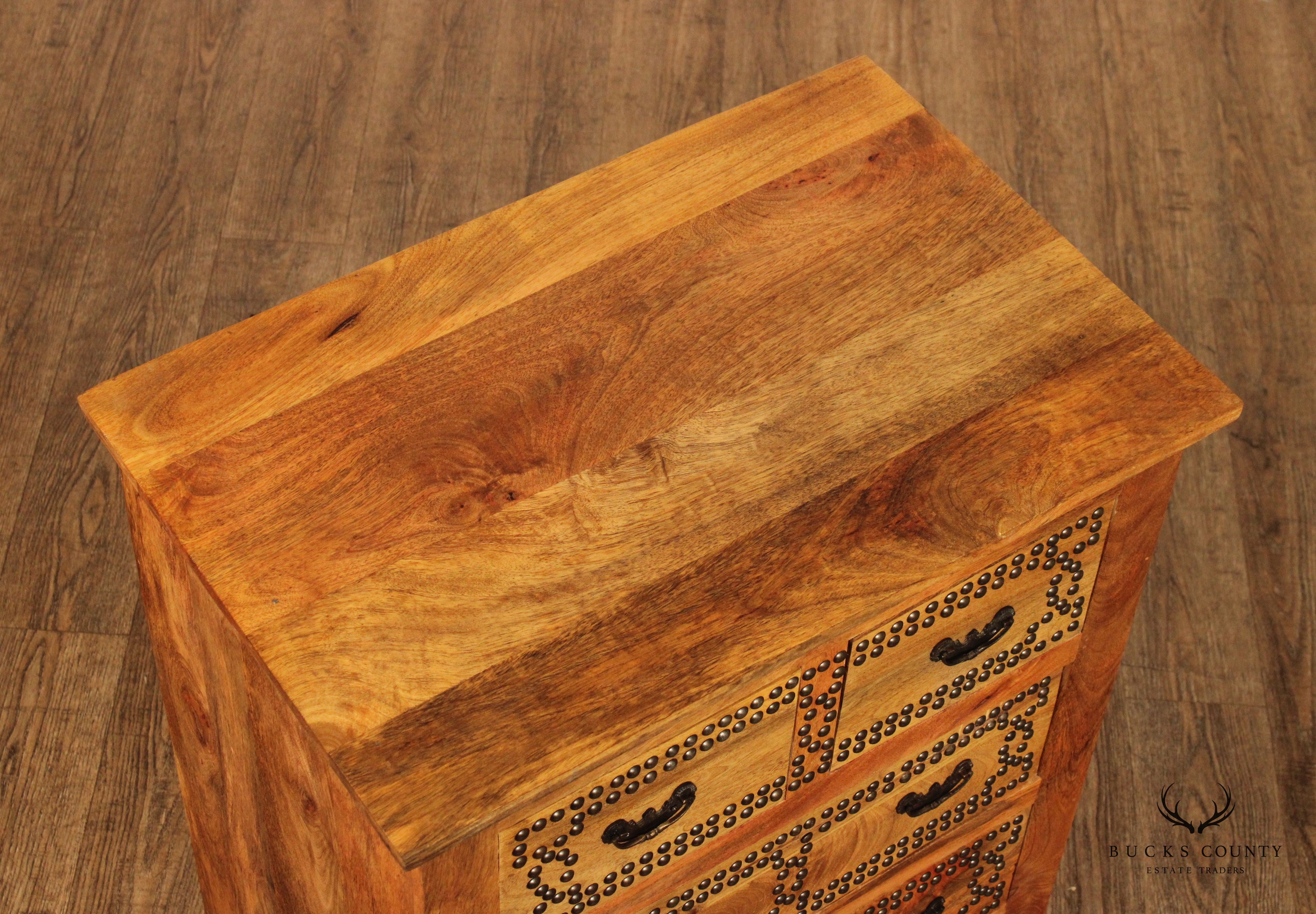 Anglo Indian Style Four Drawer Chest Nightstand