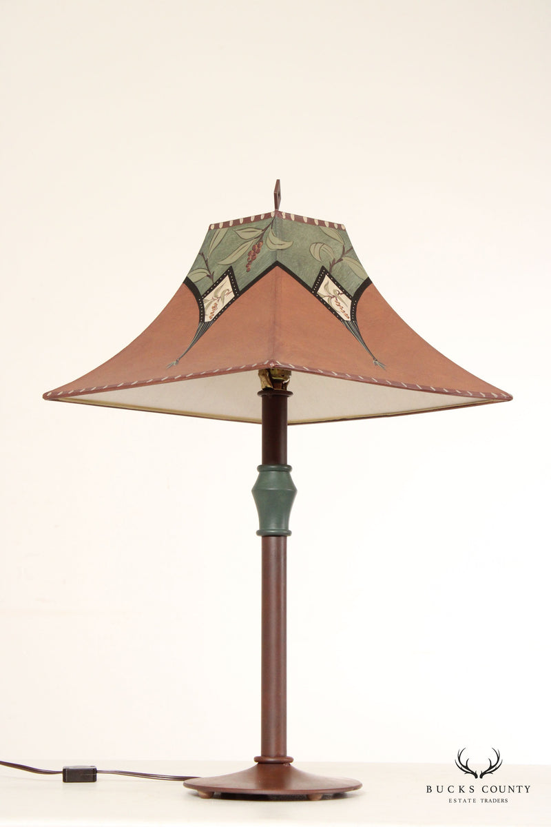 Vintage Studio Arts & Crafts Style Metal Table Lamp
