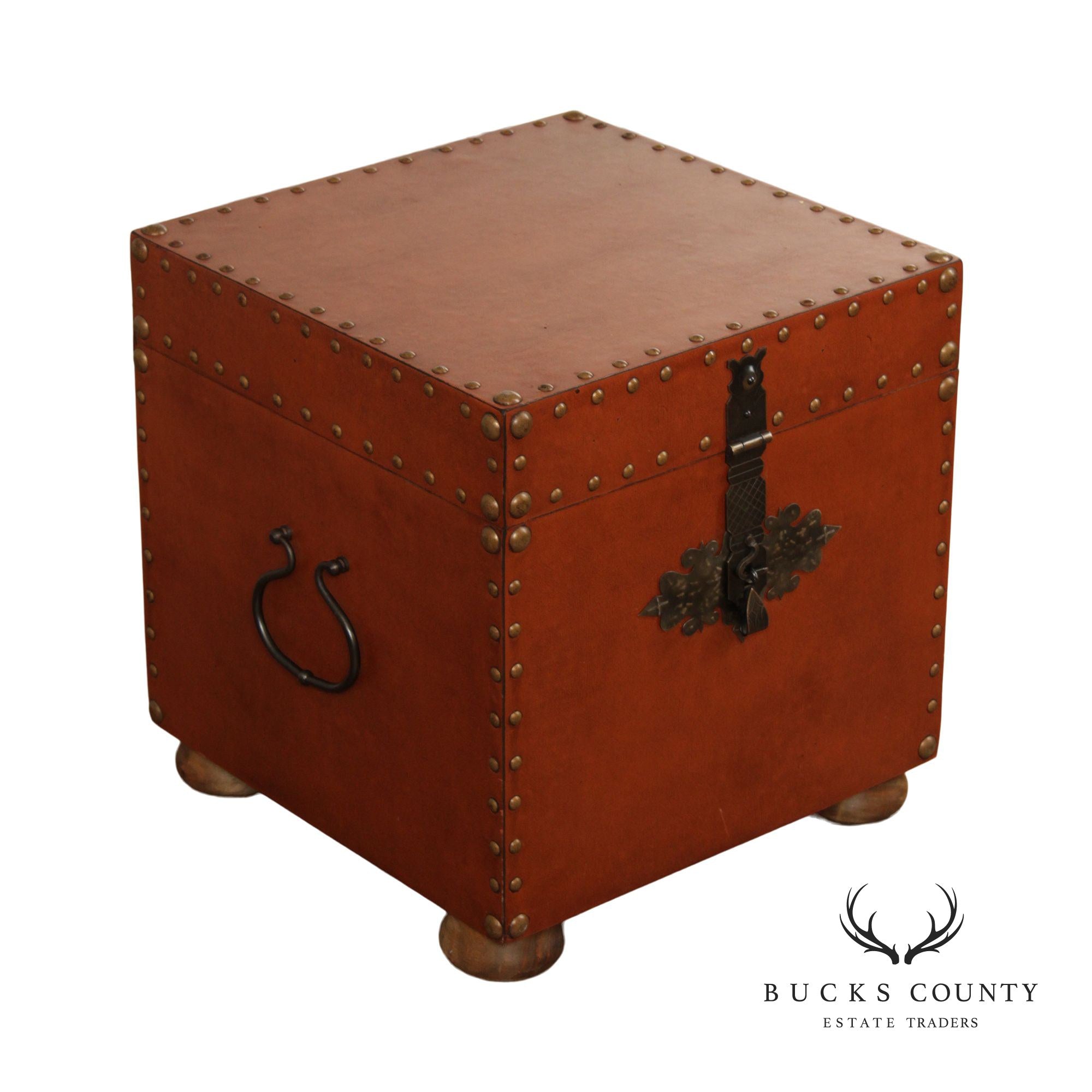 Rustic European Style Leather Wrapped Chest