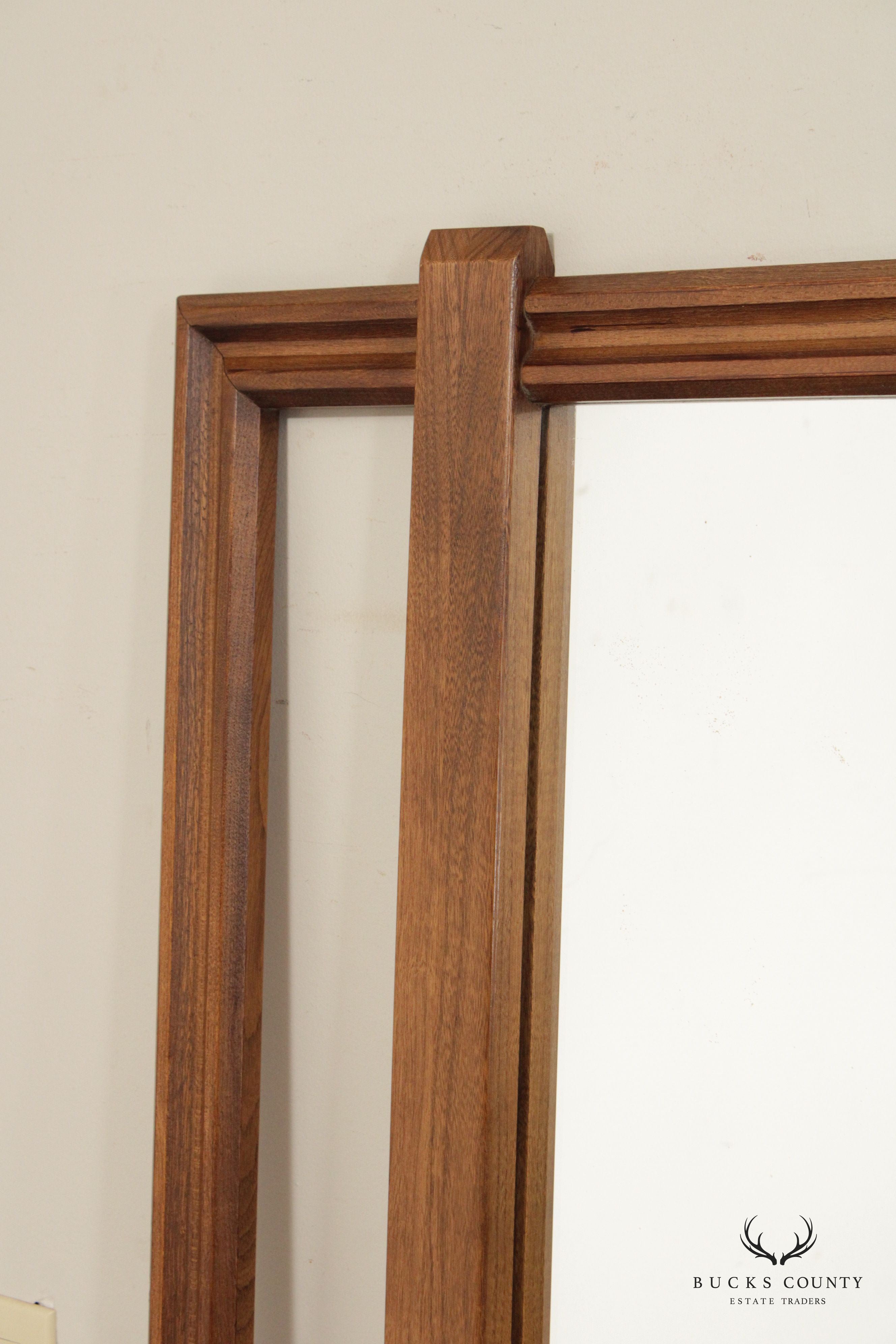 Lane Mid Century Modern Walnut Wall Mirror