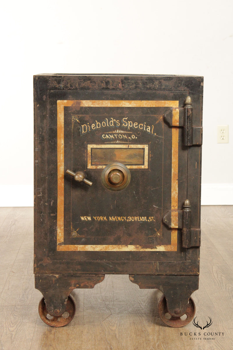 Antique 19th C. Diebold Safe and Lock Co. Iron Floor Safe