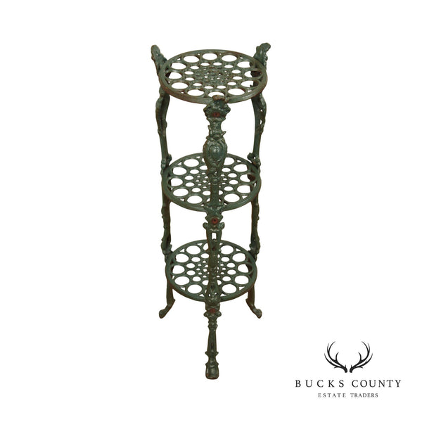 Victorian Style Cast Iron Three-Tier Plant Stand or Small Etagere
