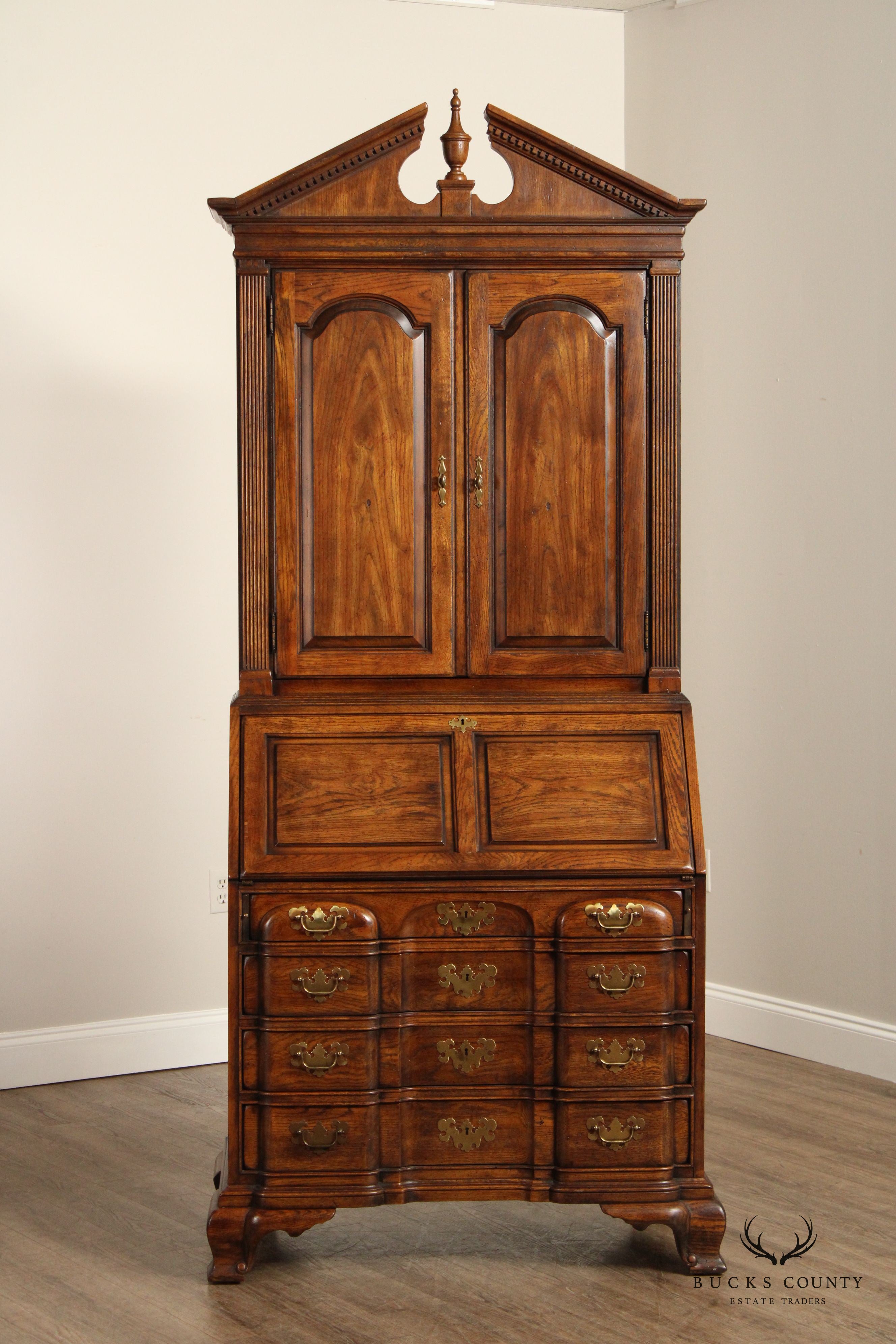 Drexel Heritage 'American Tour' Chippendale Style Oak Secretary Desk