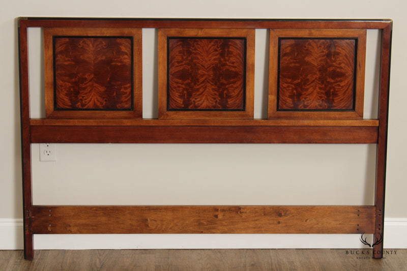 National Mt. Airy Vintage Mahogany Campaign Style Panel Queen Size Headboard