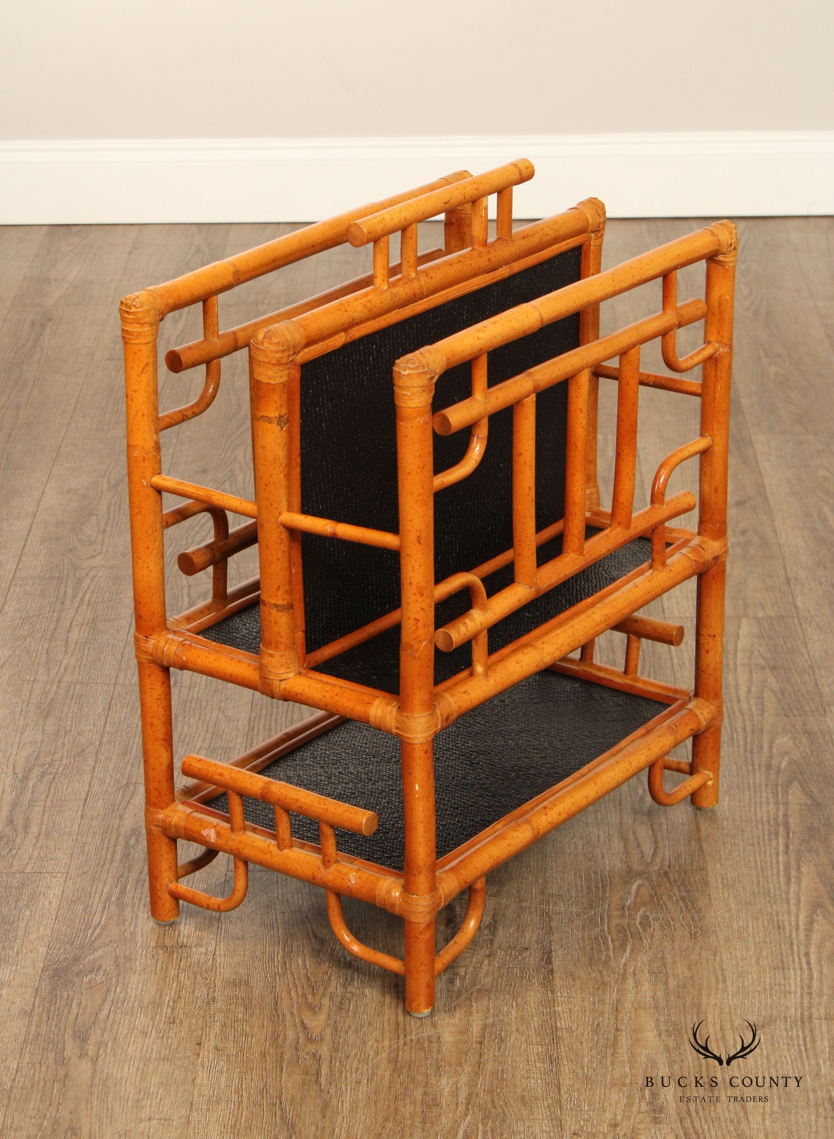 Vintage Chinese Stye Bamboo Magazine Rack