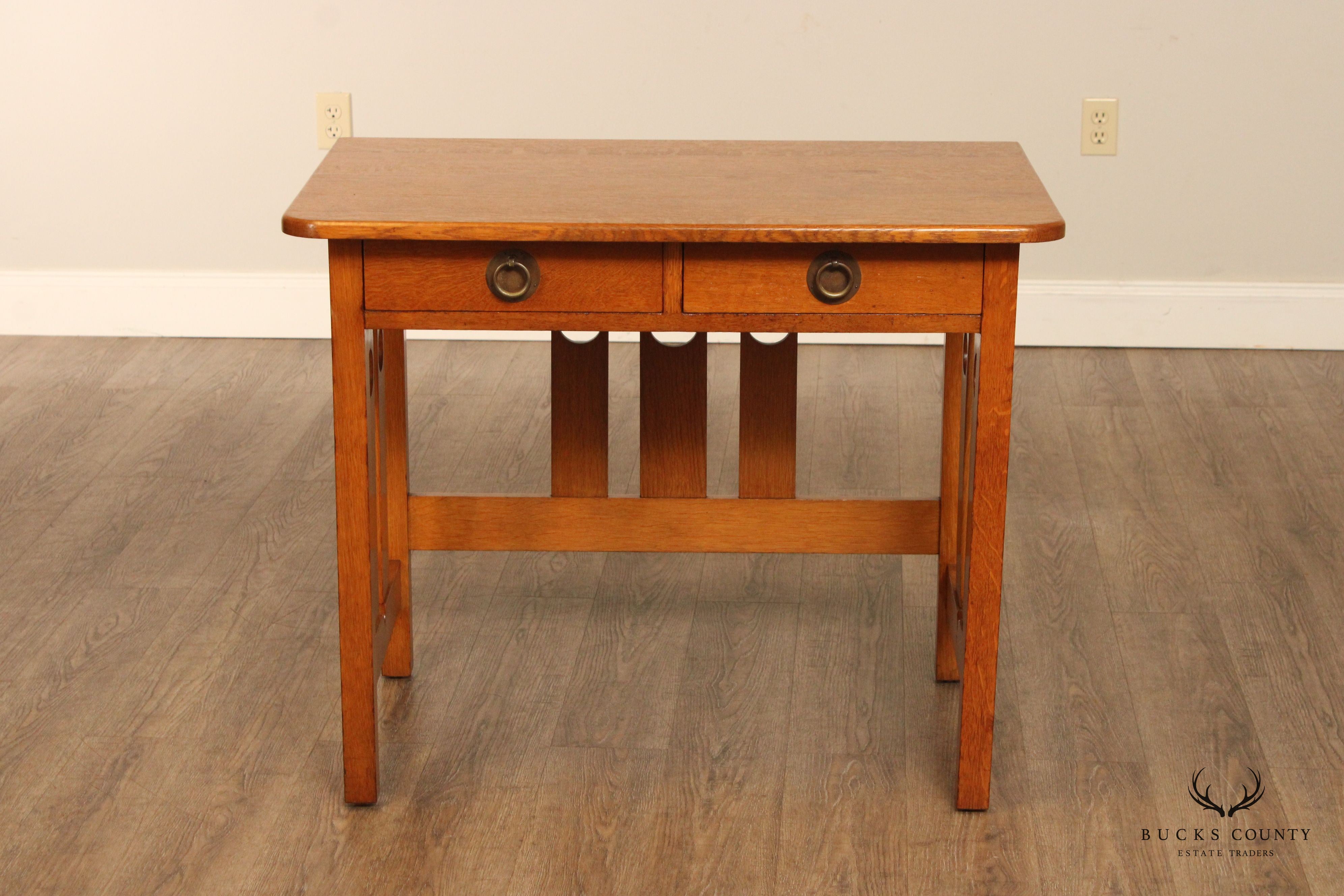 Stickley Brothers Antique Mission Oak Writing Desk