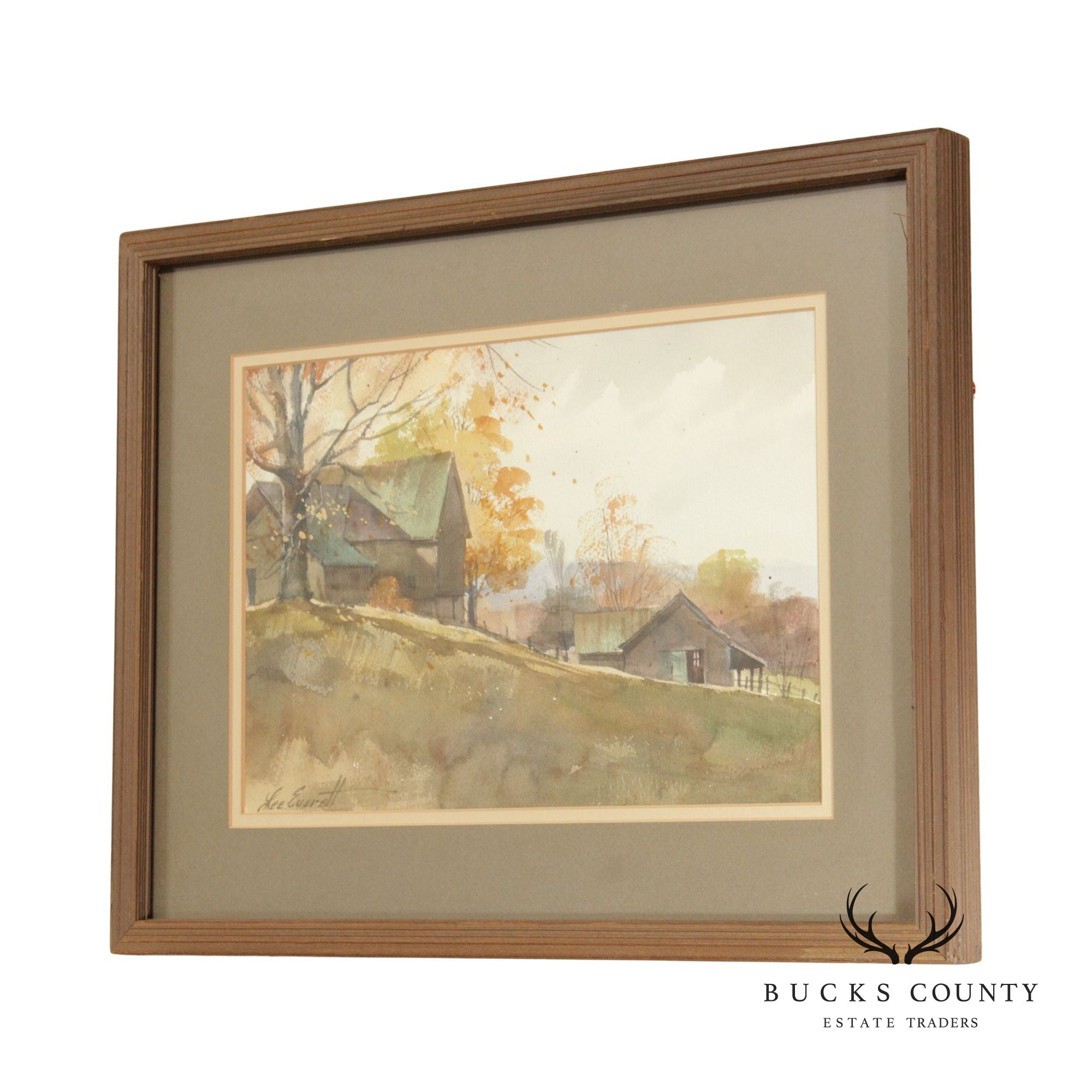 Lee Everett Pennsylvania Farm Landscape Watercolor Painting