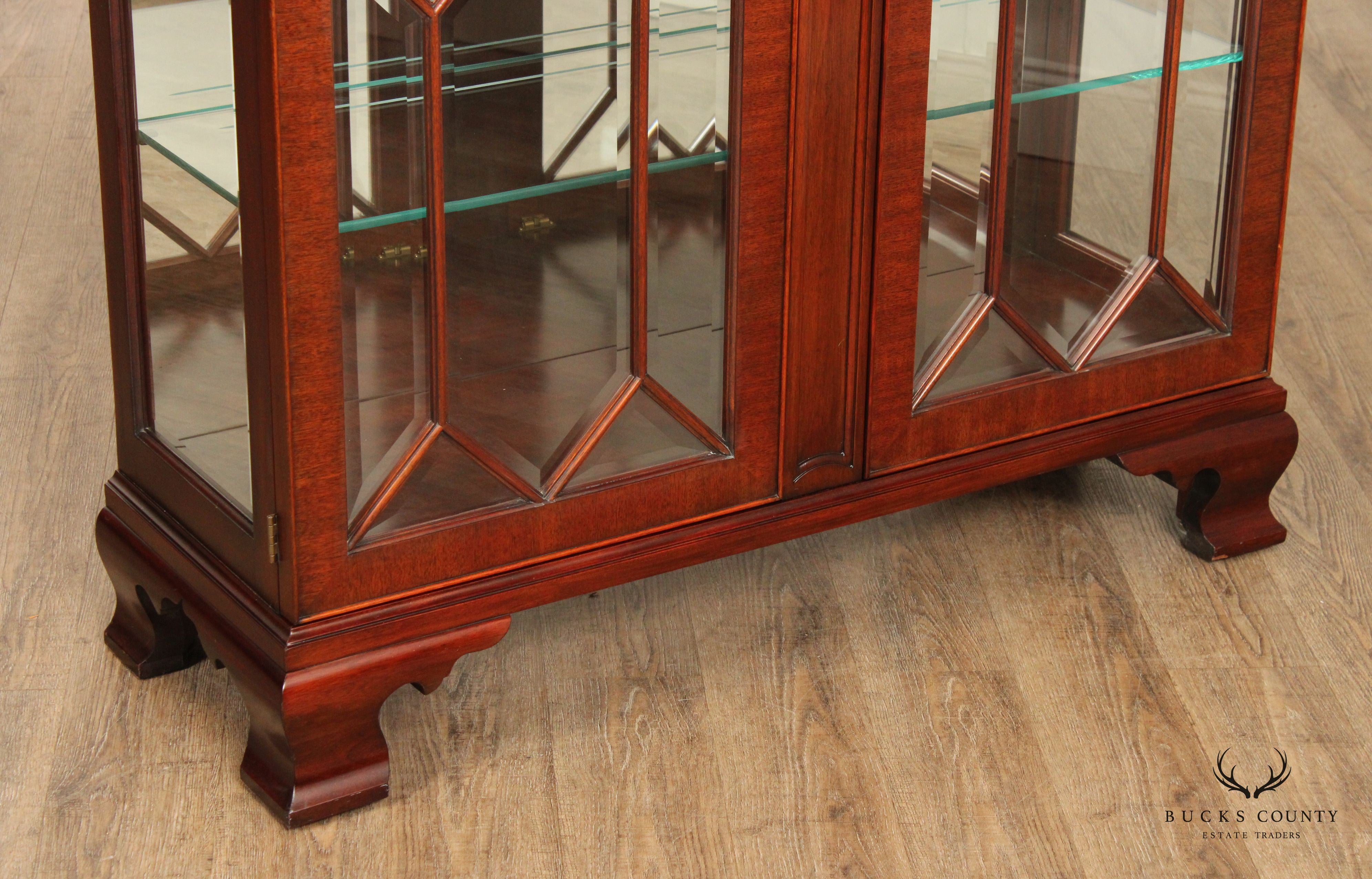 Henkel Harris Georgian Style Mahogany Display Case Cabinet