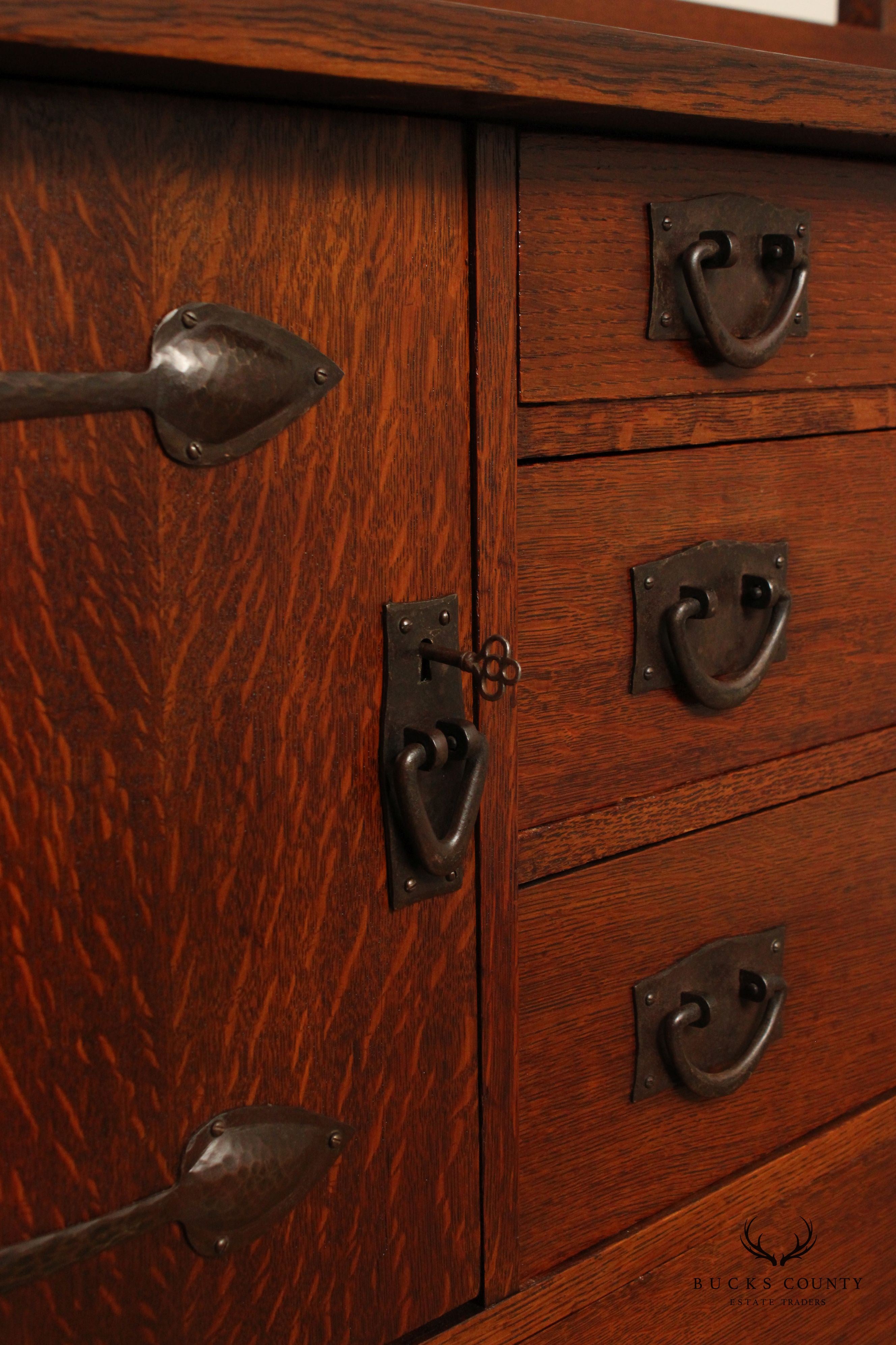 Antique Gustav Stickley Arts & Crafts Mission Oak Sideboard