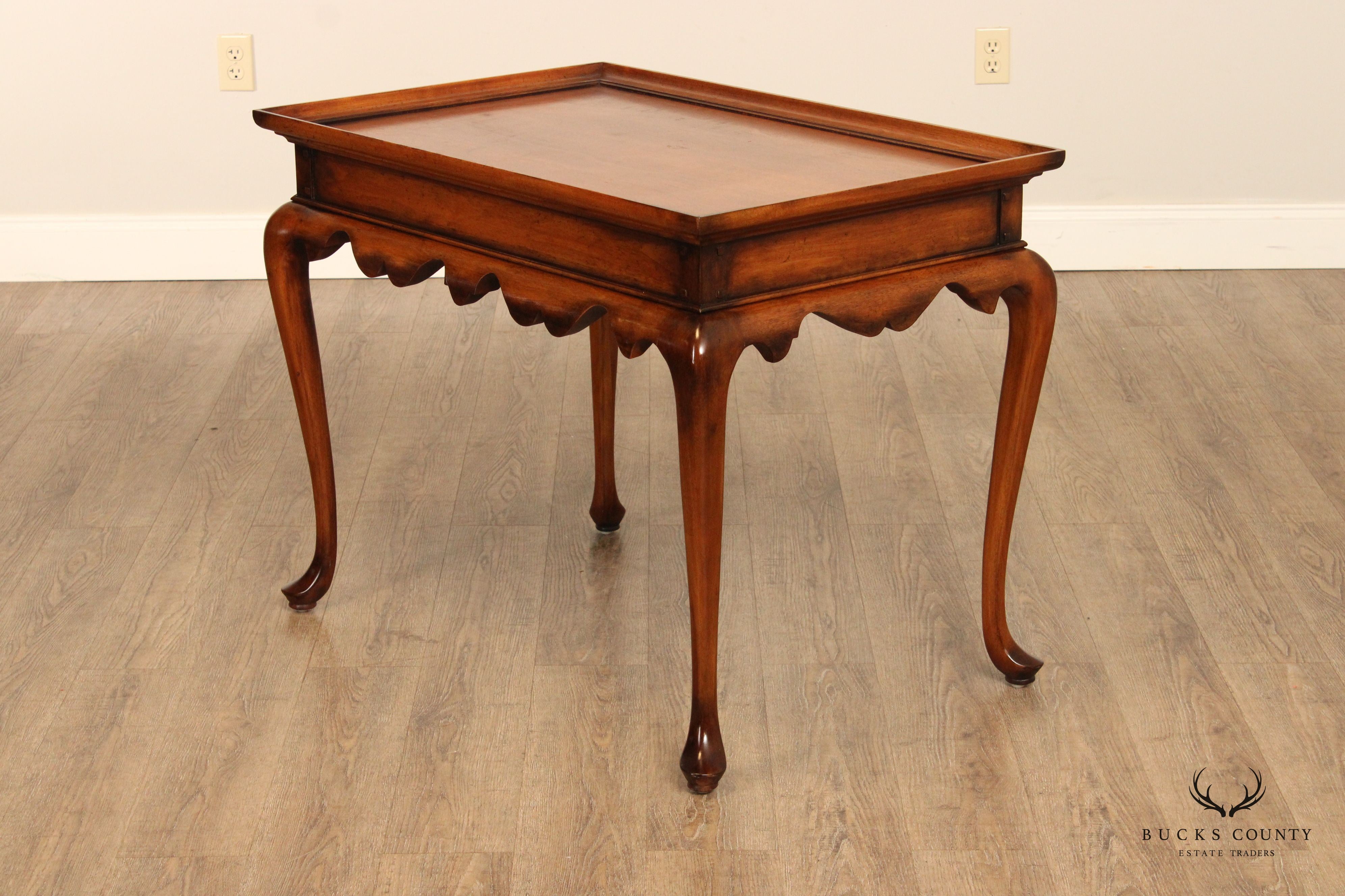 Ralph Lauren Queen Anne Style Walnut Tea Table