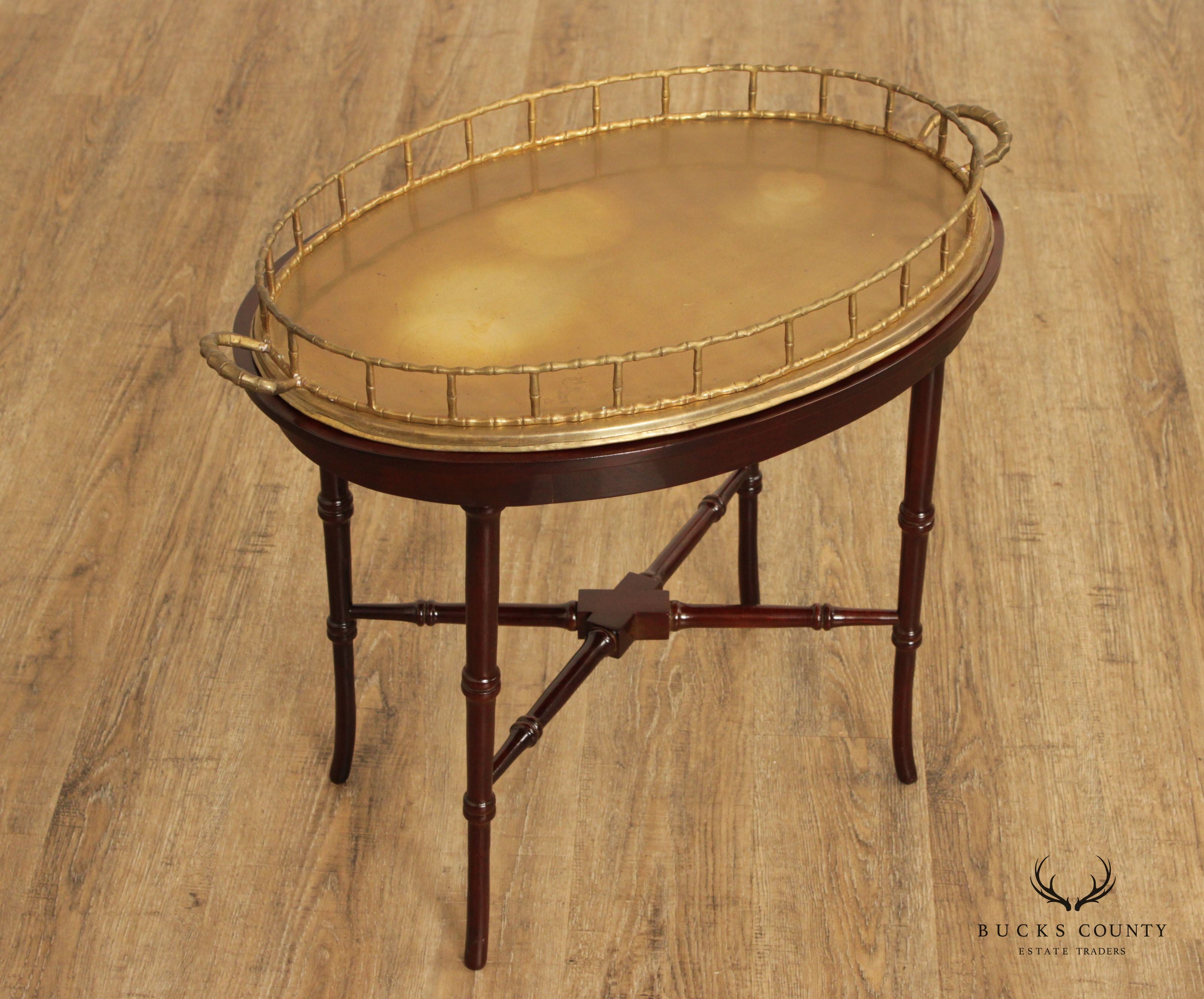 Regency Style Mahogany Brass Butler's Tray Table