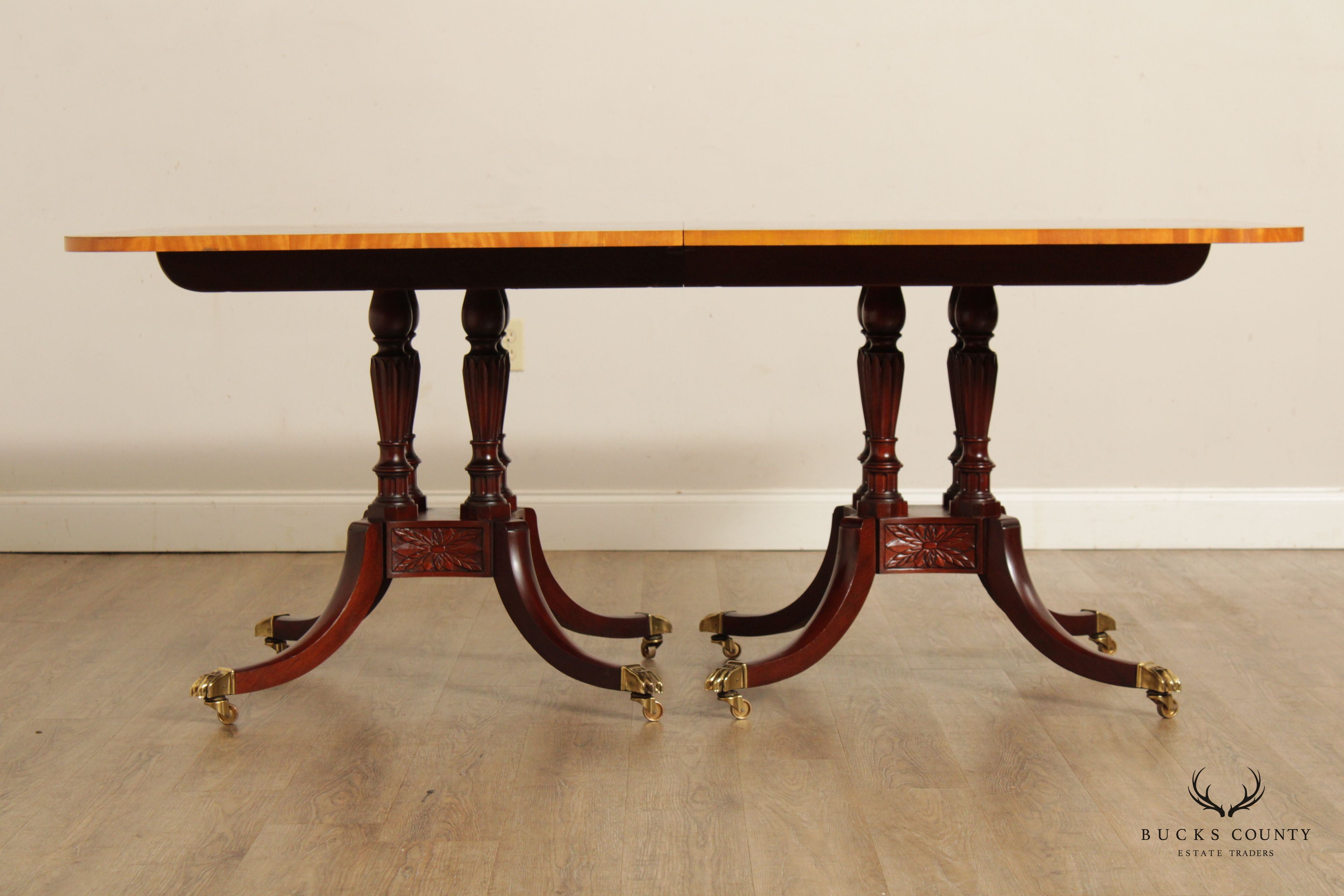 Baker Historic Charleston Reproductions Double Pedestal Mahogany Dining Table