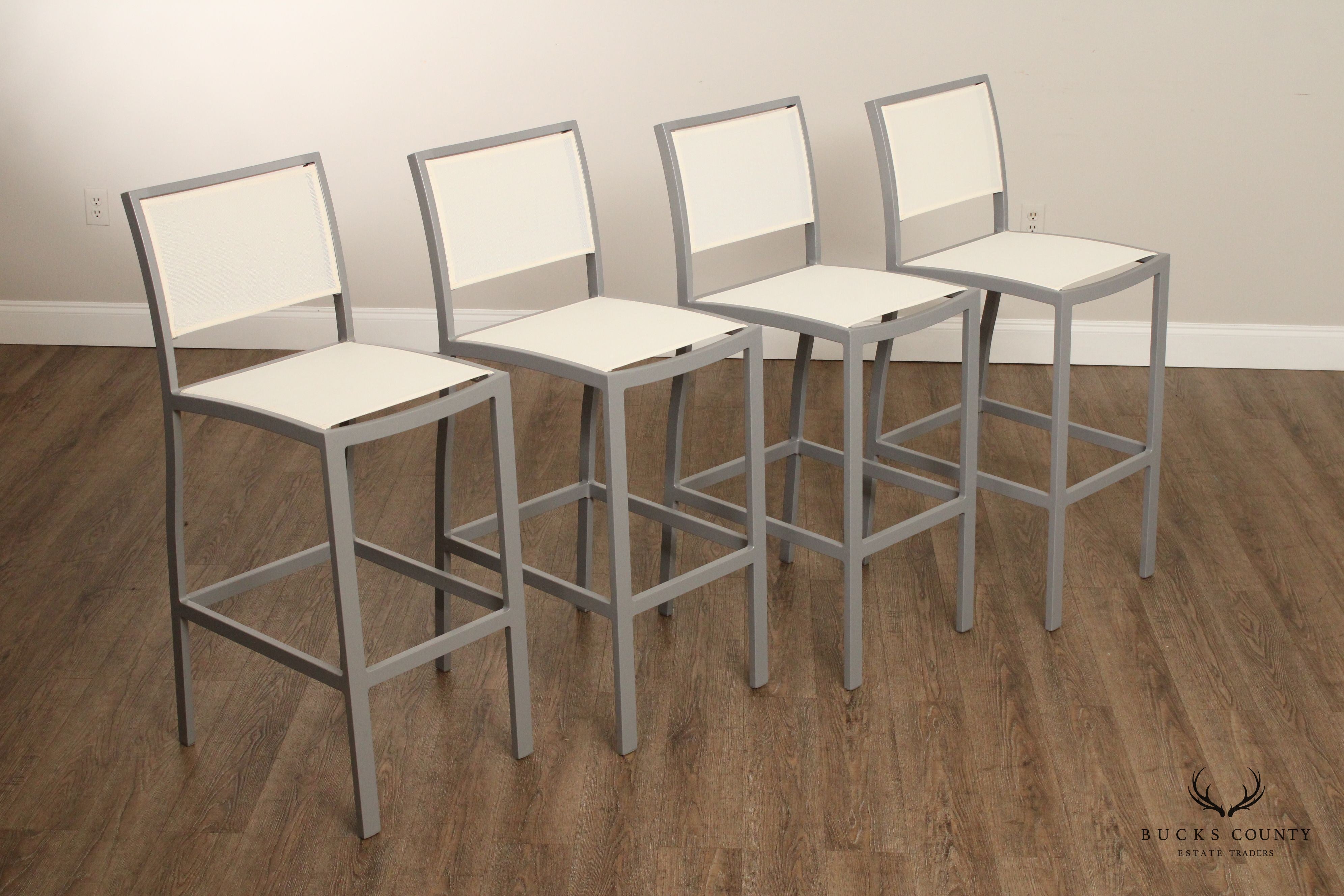 Janus Et Cie 'Koko II' Set of Four Aluminum And Mesh Barstools