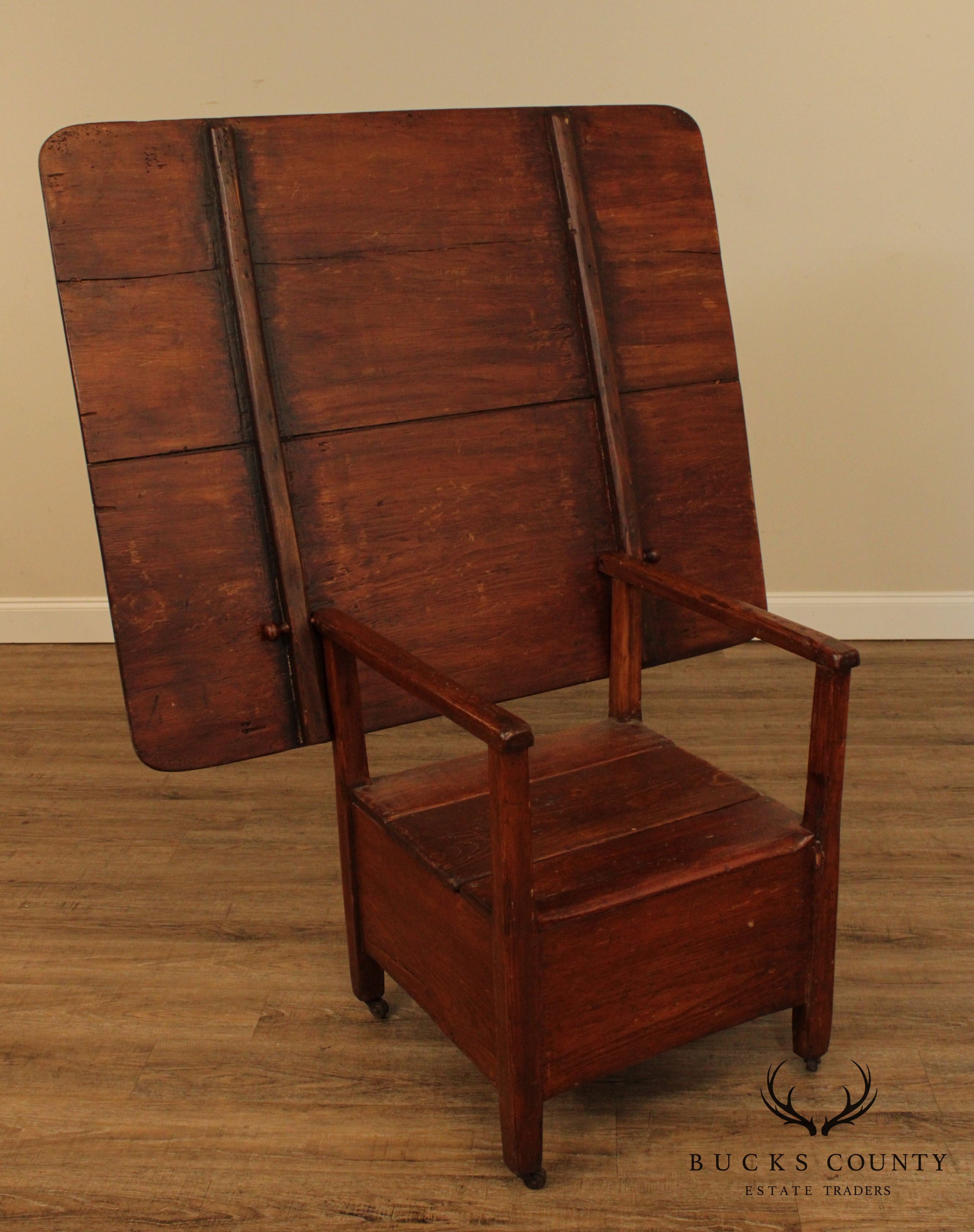 Antique 19th Century Primitive Pine Hutch Dining Table