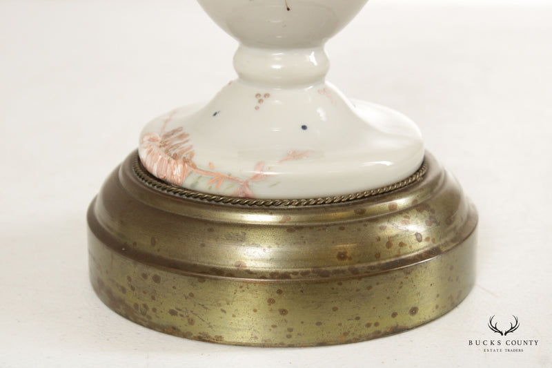 Bristol Hand Painted Enameled Glass Vase Table Lamp