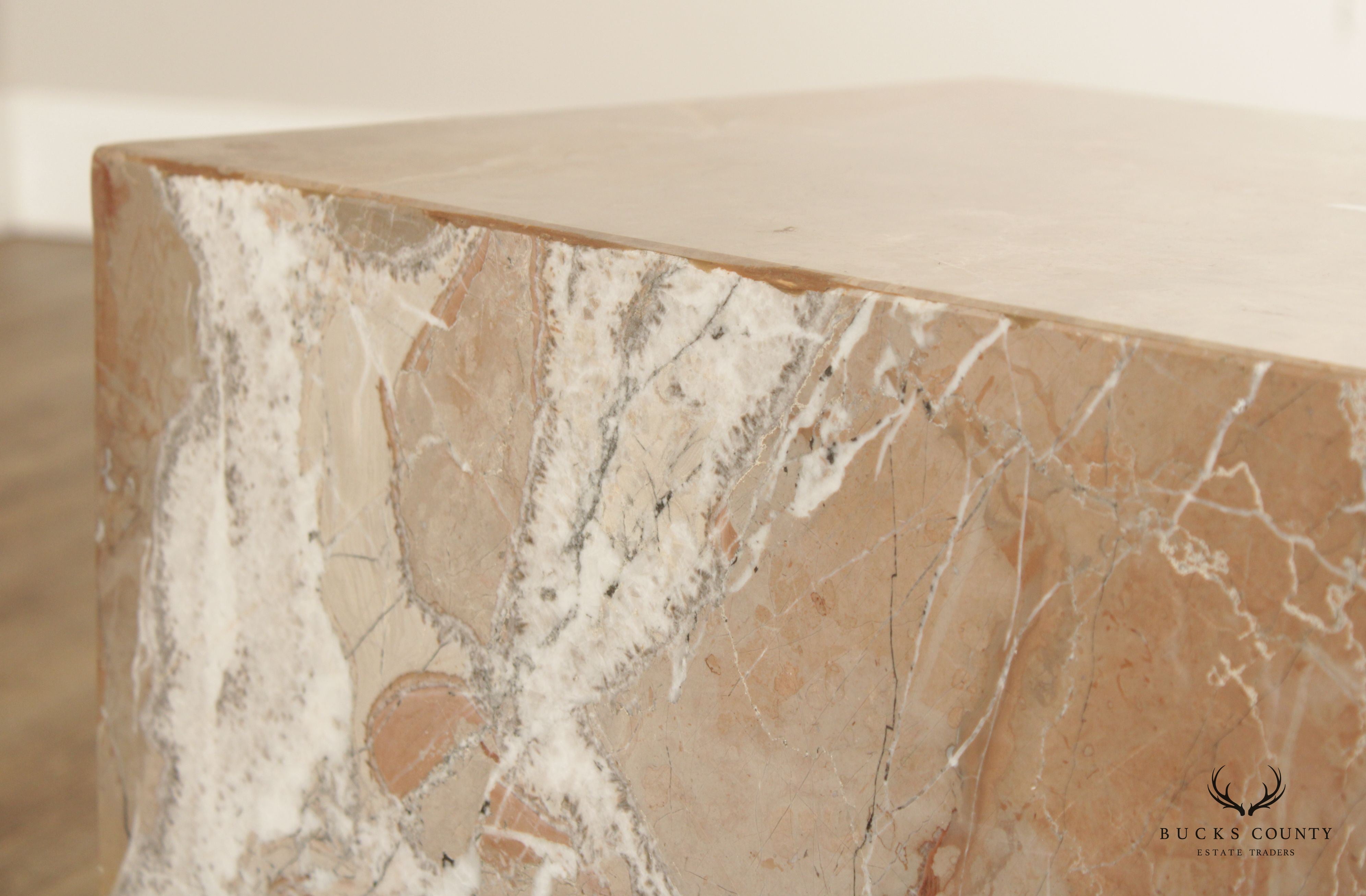 Contemporary Marble Block Coffee or Low Table