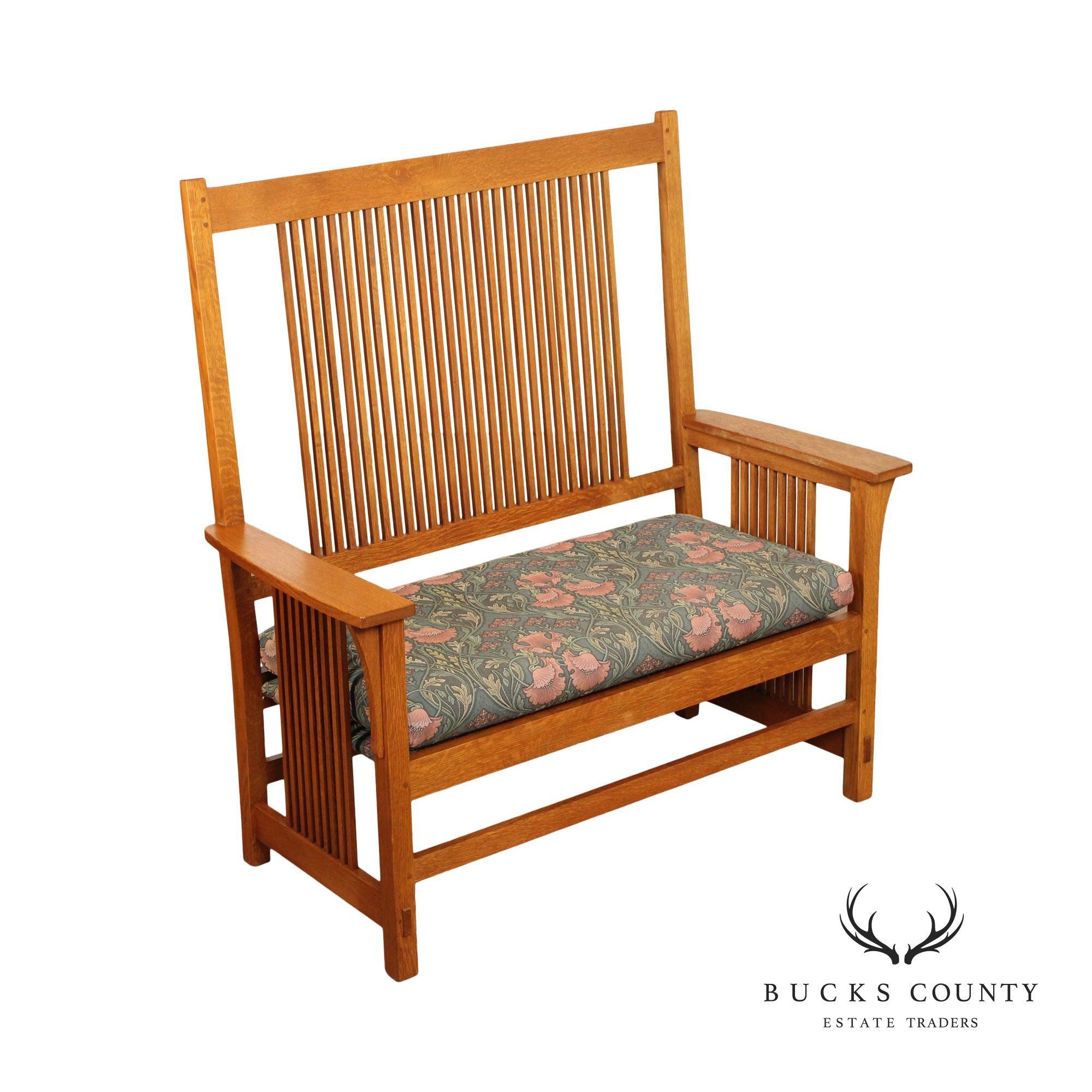 Stickley Mission Collection Oak Spindle Settee