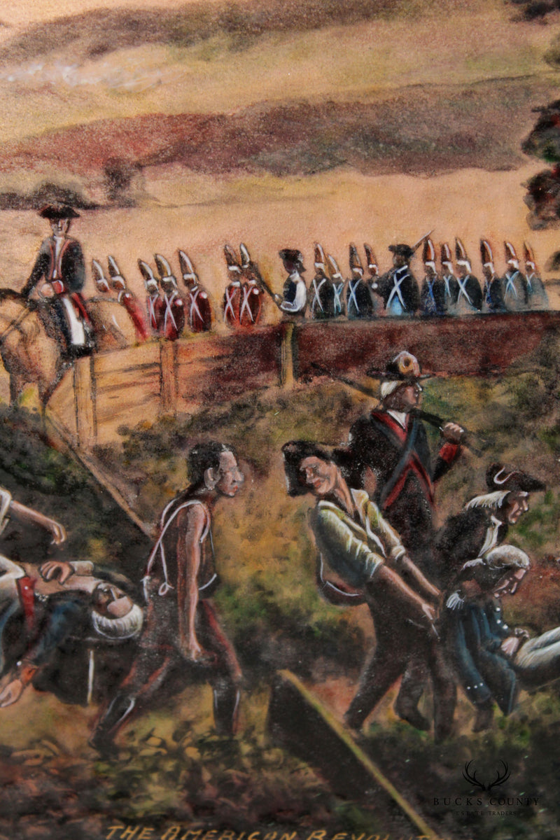 Pierre Bonnet 'The American Revolution' Limoges France Enamel Wall Plaque