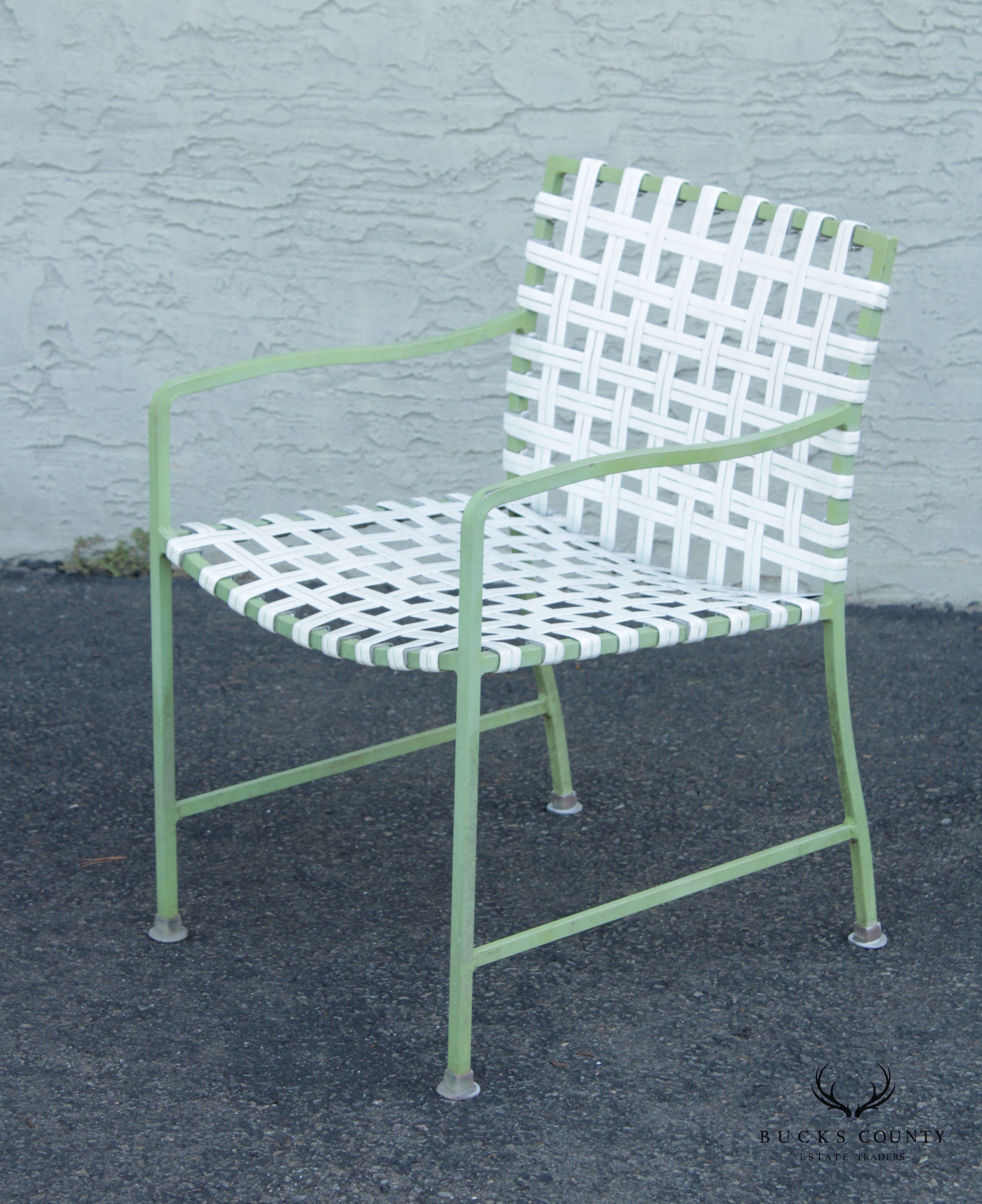 Vintage Five-Piece Aluminum Patio Table and Chairs