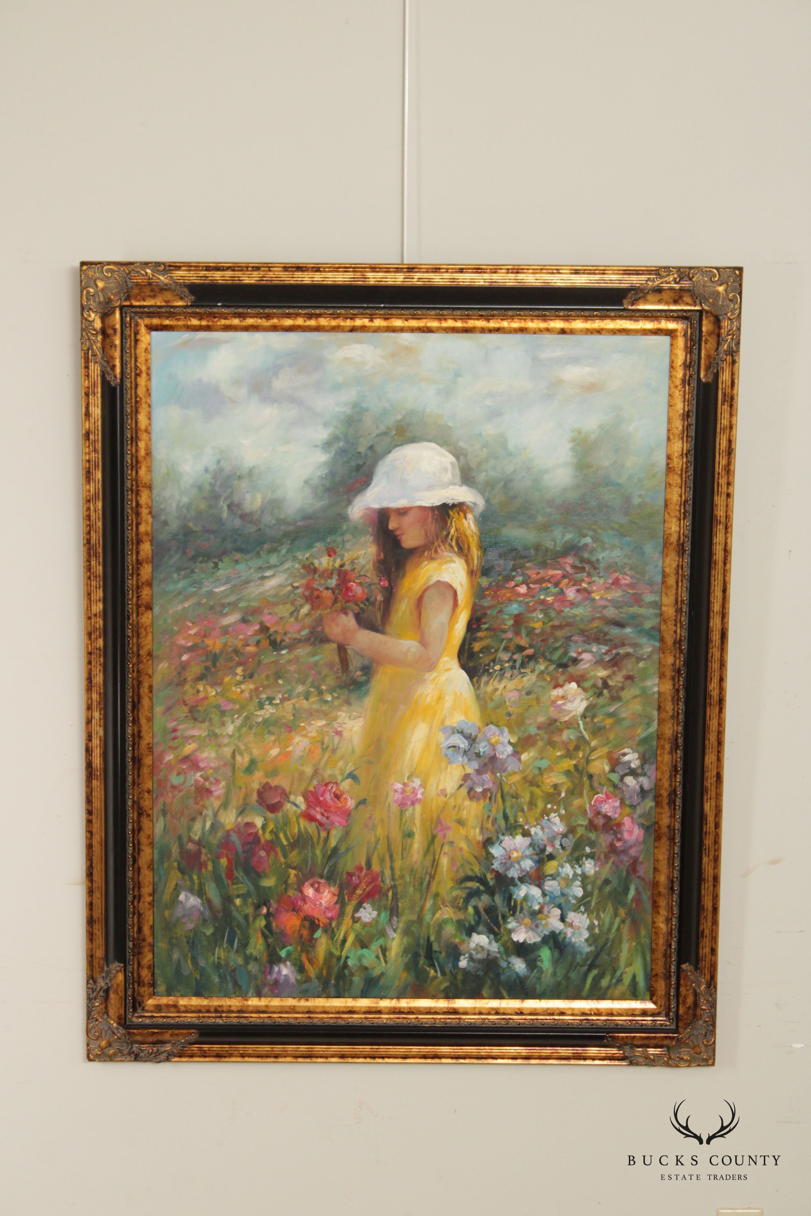 Impressionist Style 'Nature's Child' Original Oil Painting, Signed 'Fergus'