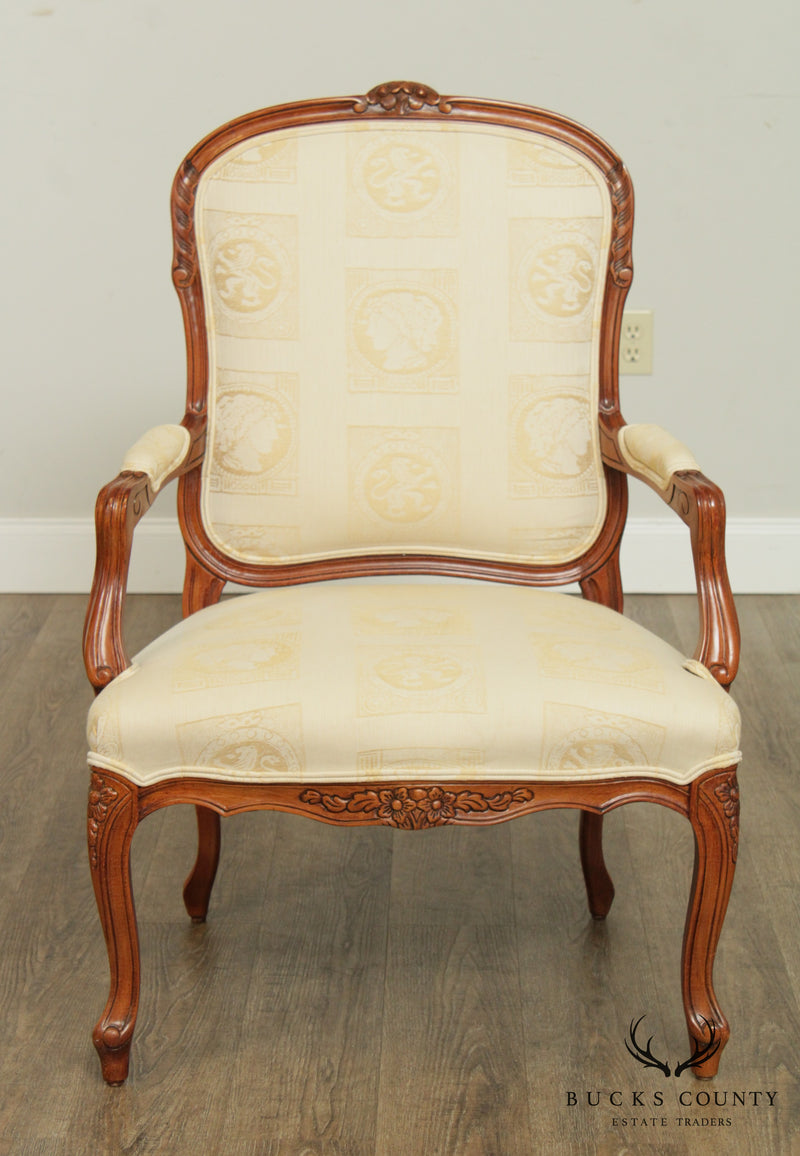 Century French Louis XV Style Pair Fauteuil Armchairs