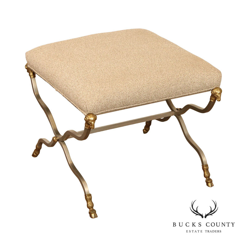 Maison Jansen Attributed Directoire Style Ram's Head Stool