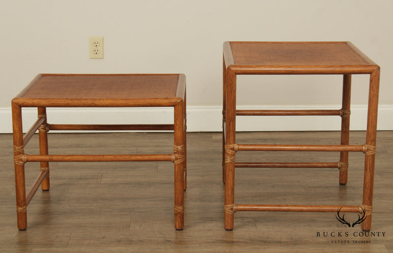 McGuire Rattan Nesting End Tables