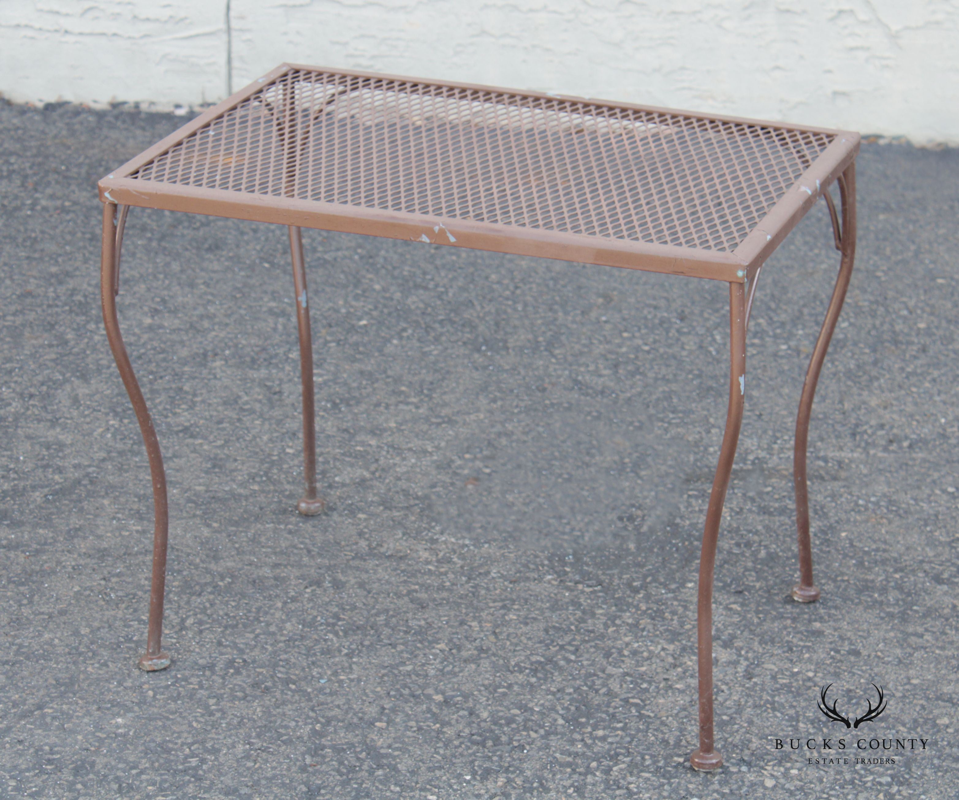 Vintage Mid Century Wrought Iron Set Garden Nesting Tables