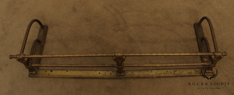 Antique French Louis XV Style Brass Fireplace Fender