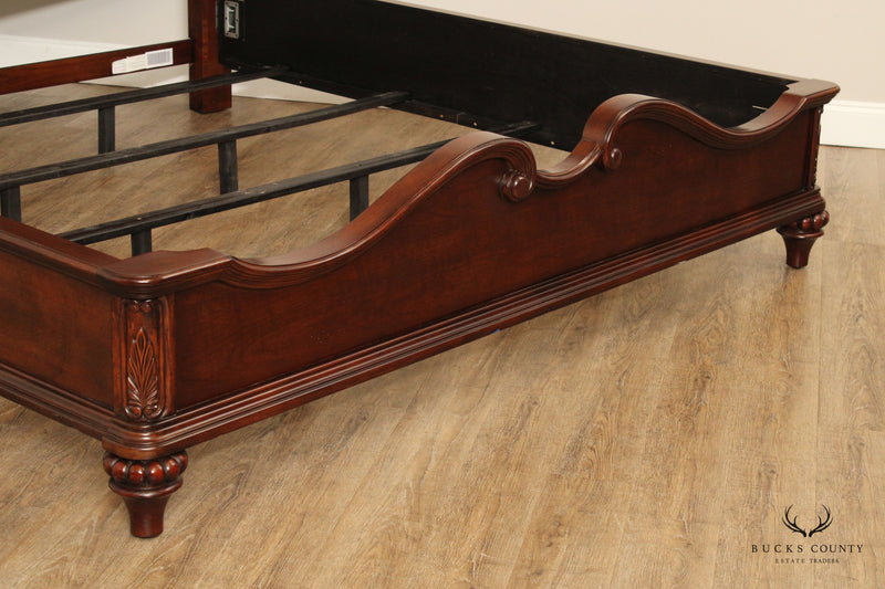Italian Rococo Style Carved Cherry King Size Bed