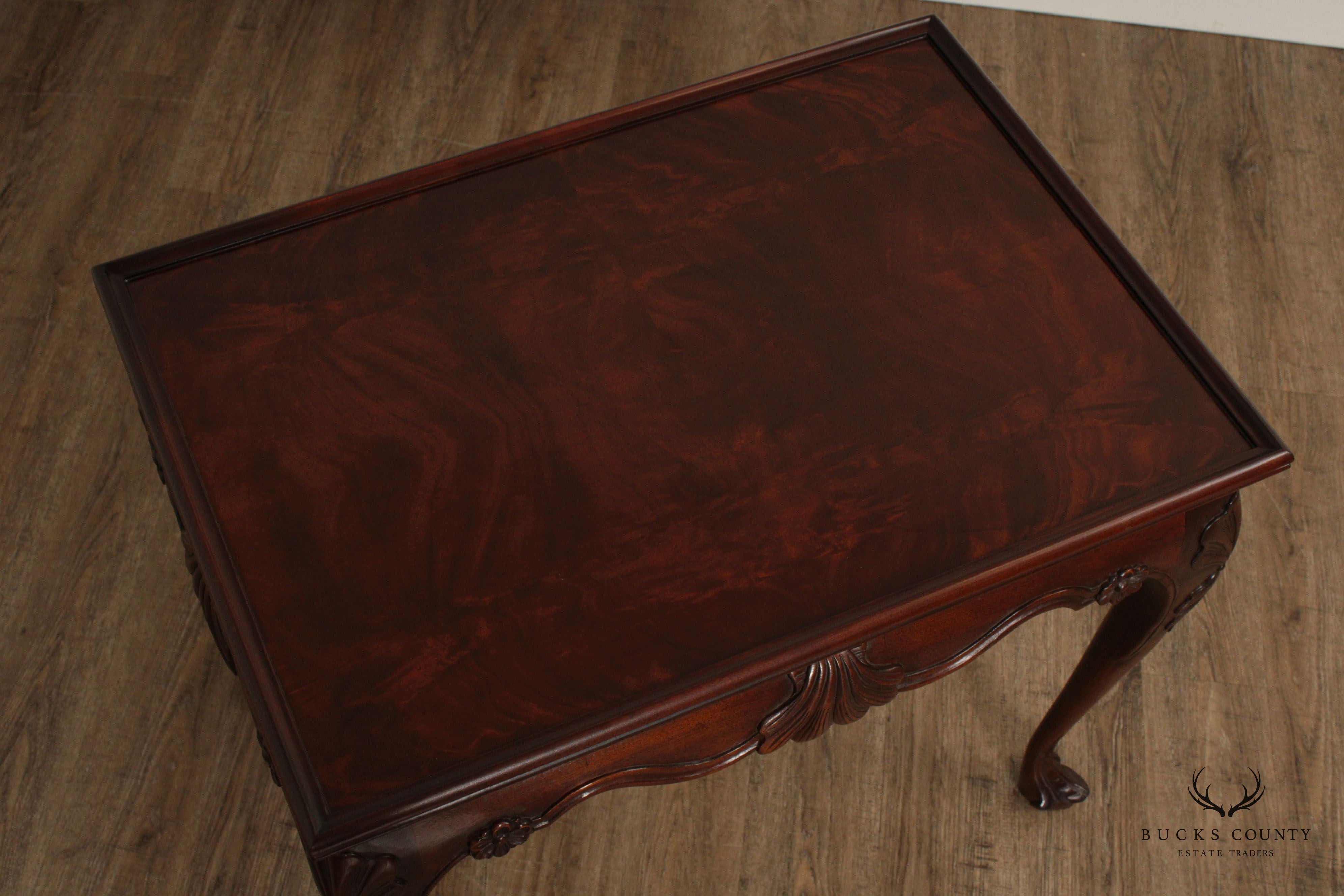 Baker Stately Homes Collection Irish Georgian Carved Mahogany Tea Table