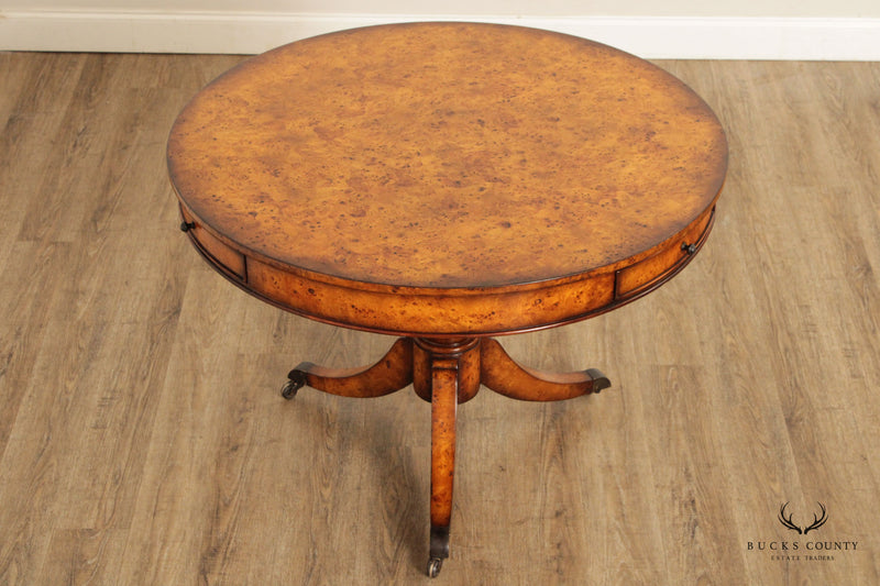 Theodore Alexander Regency Style Burl Center Pedestal Table