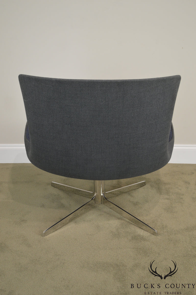Monica Forster for Bernhardt Chrome Base Swivel Vika Lounge Chair