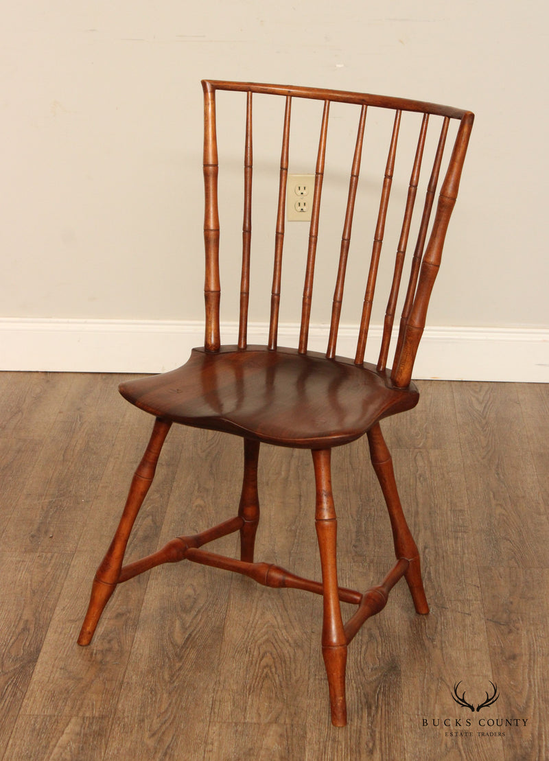 W.J. Shourds Bench Made Set of Six Faux Bamboo Windsor Dining Chairs