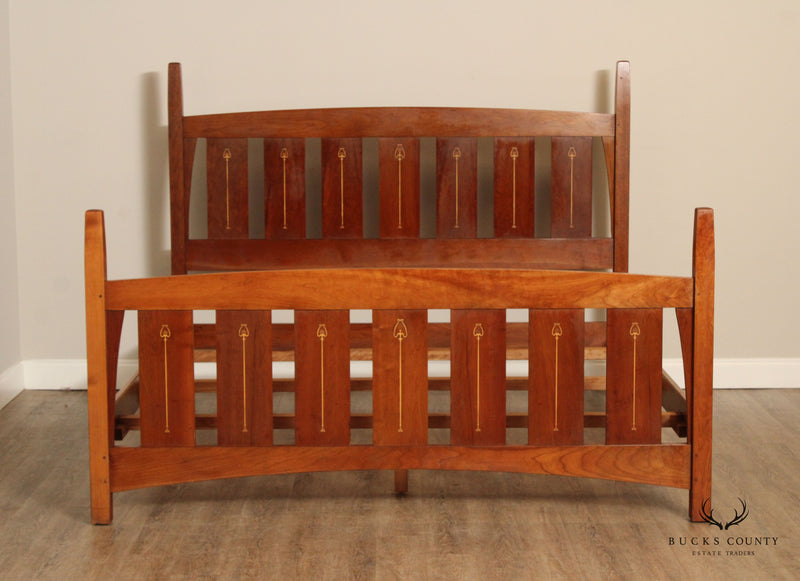 Stickley Mission Collection Cherry Harvey Ellis Inlaid King Bed
