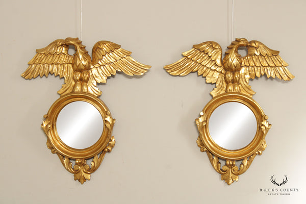 Italian Neoclassical Style Pair of Giltwood Phoenix Mirrors