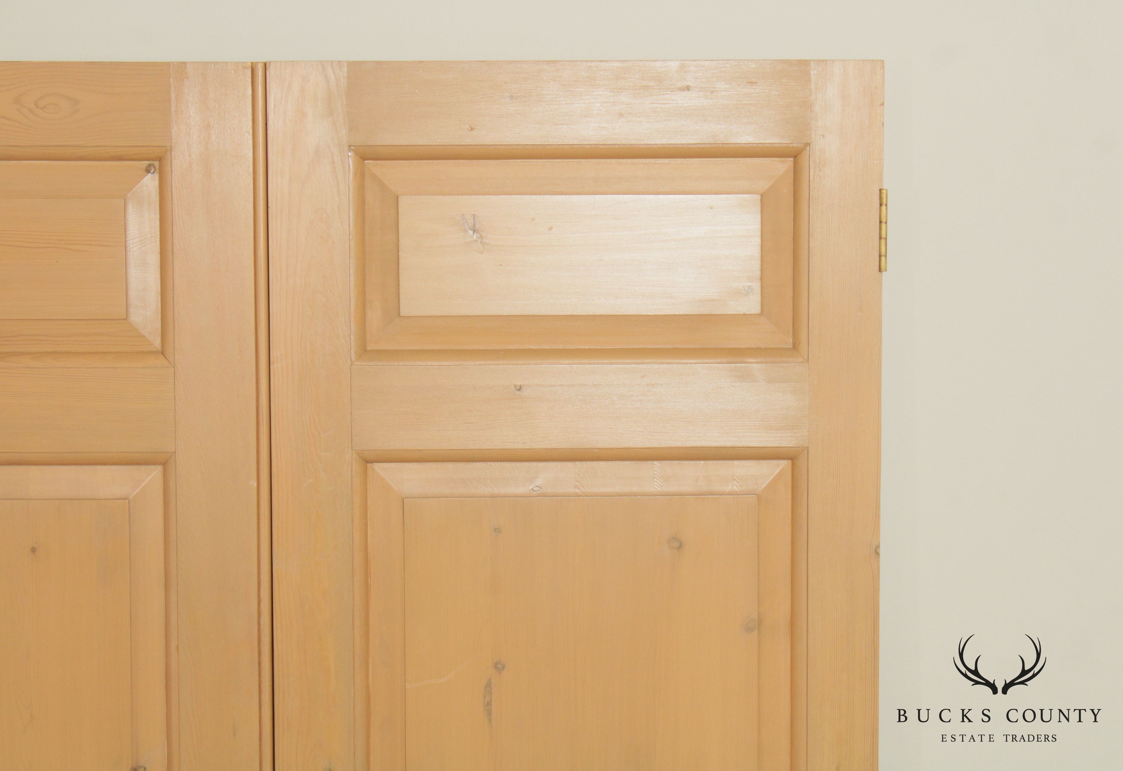 Quality Pair Large Pine Raised Panel French Doors